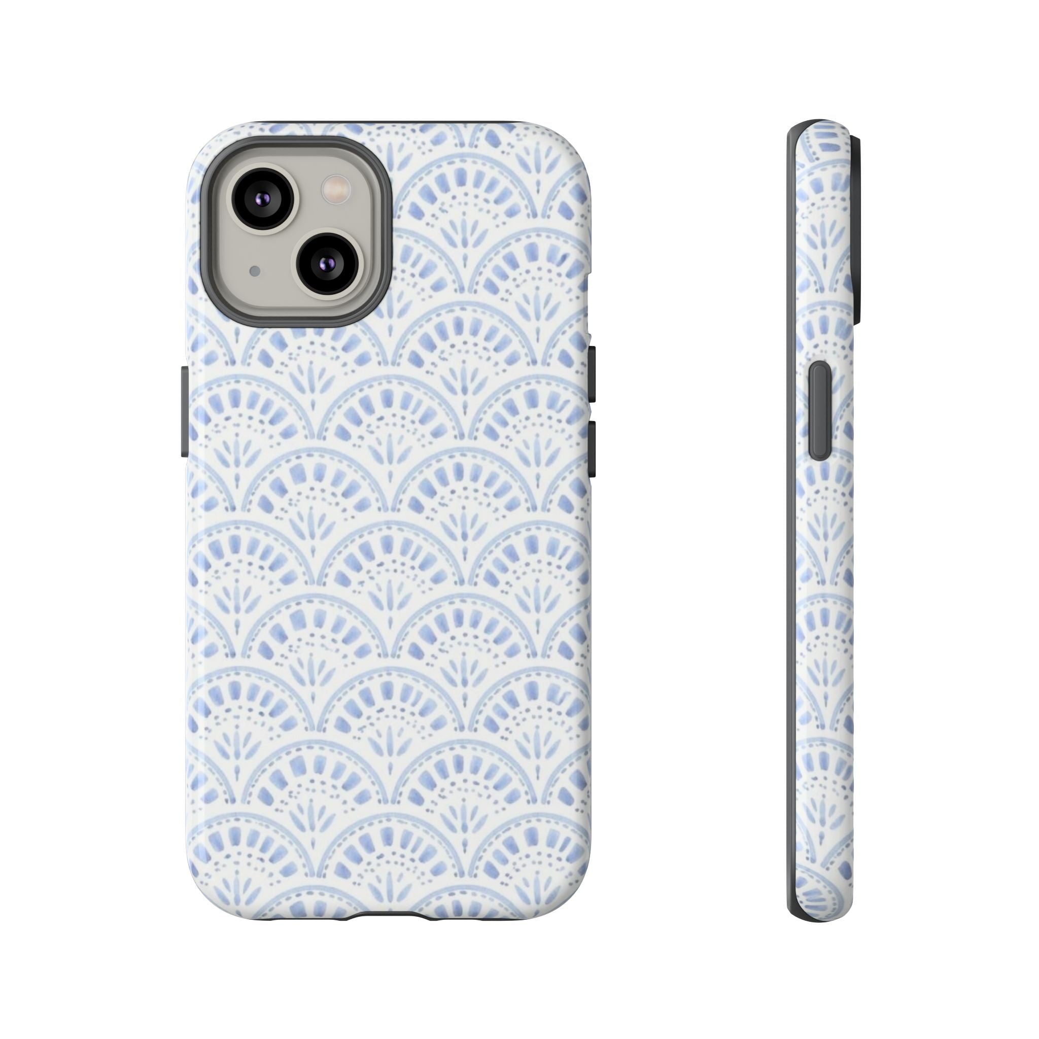 Blue Scallop Pattern Tough Phone Case