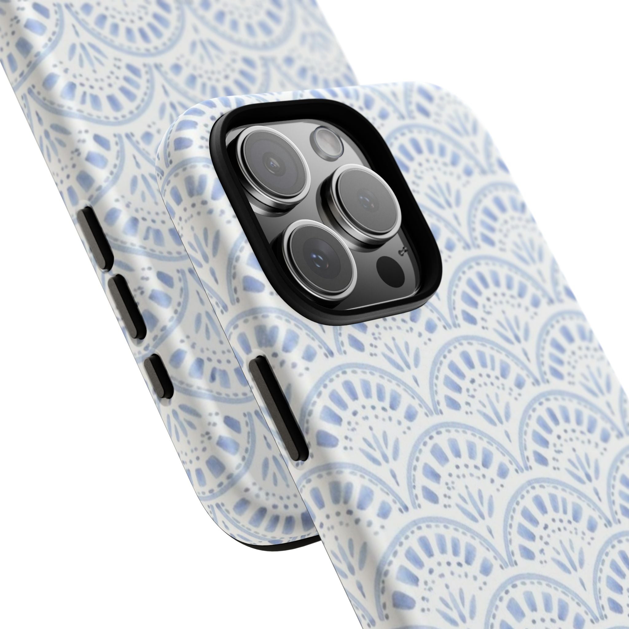 Blue Scallop Pattern Tough Phone Case