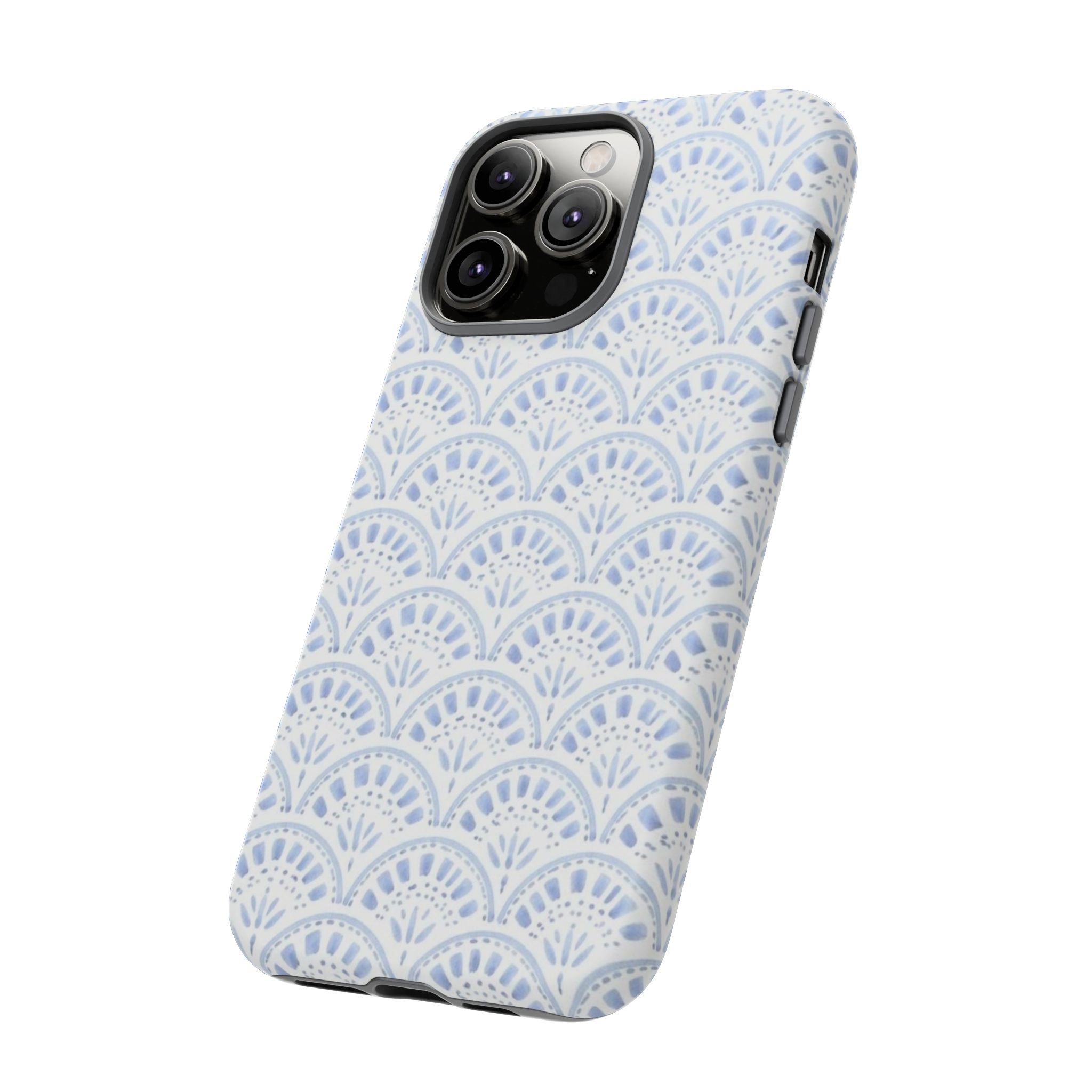 Blue Scallop Pattern Tough Phone Case