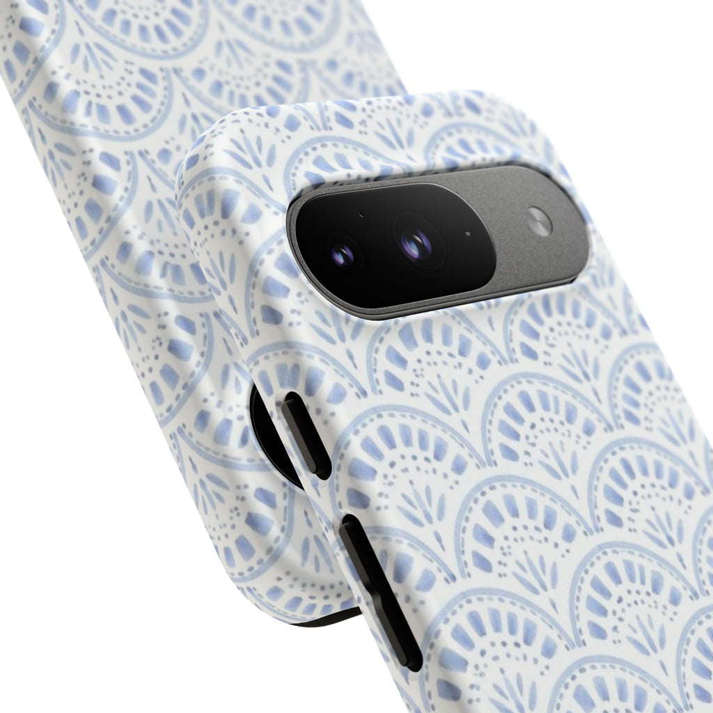 Blue Scallop Pattern Tough Phone Case