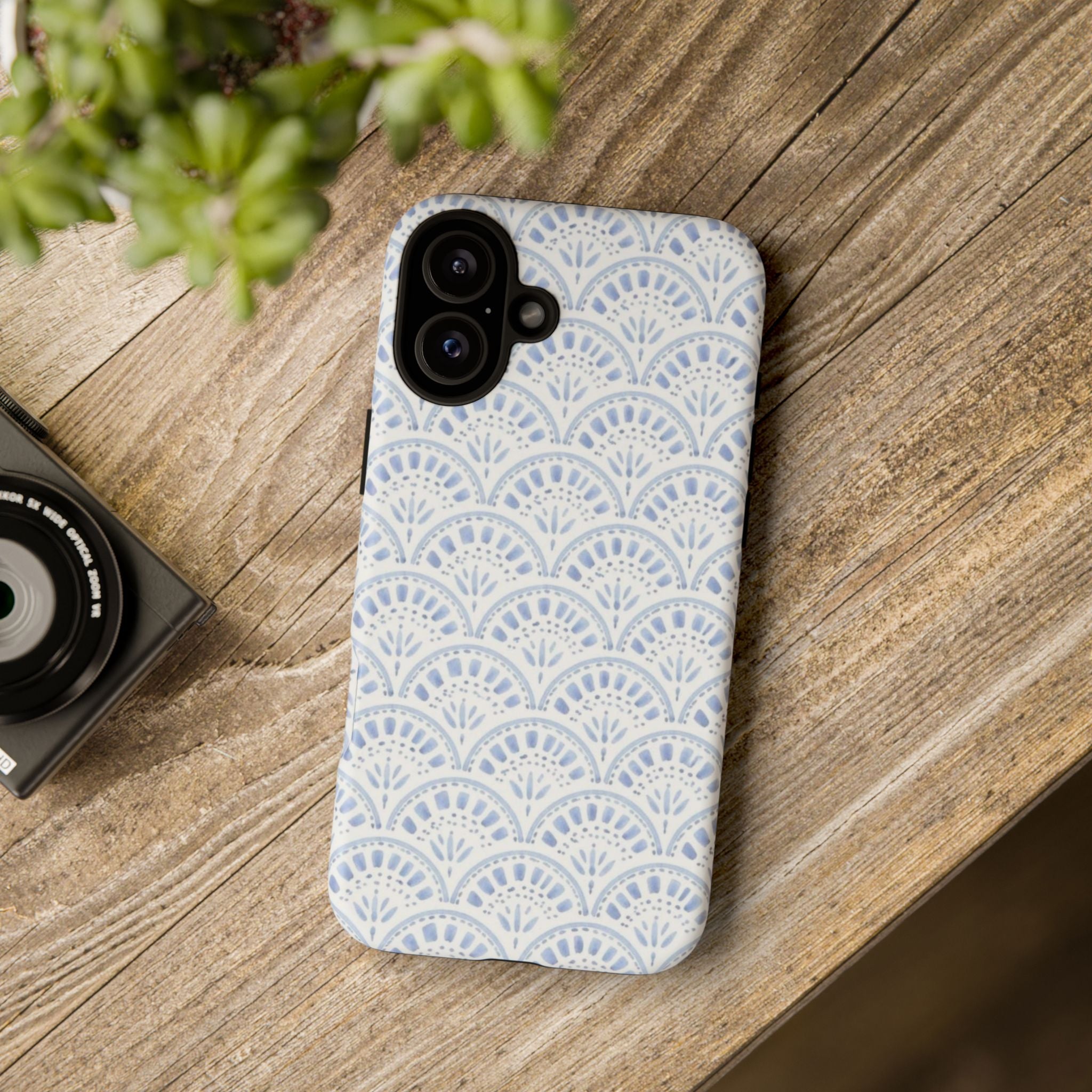 Blue Scallop Pattern Tough Phone Case