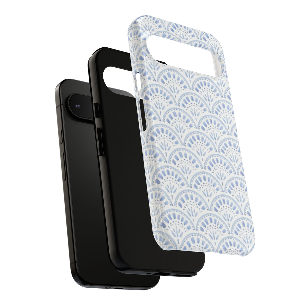 Blue Scallop Pattern Tough Phone Case