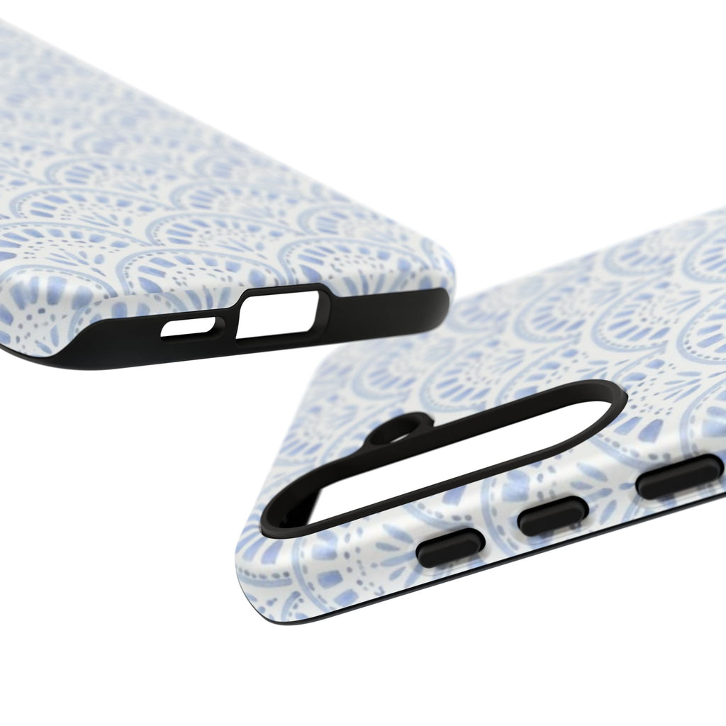 Blue Scallop Pattern Tough Phone Case
