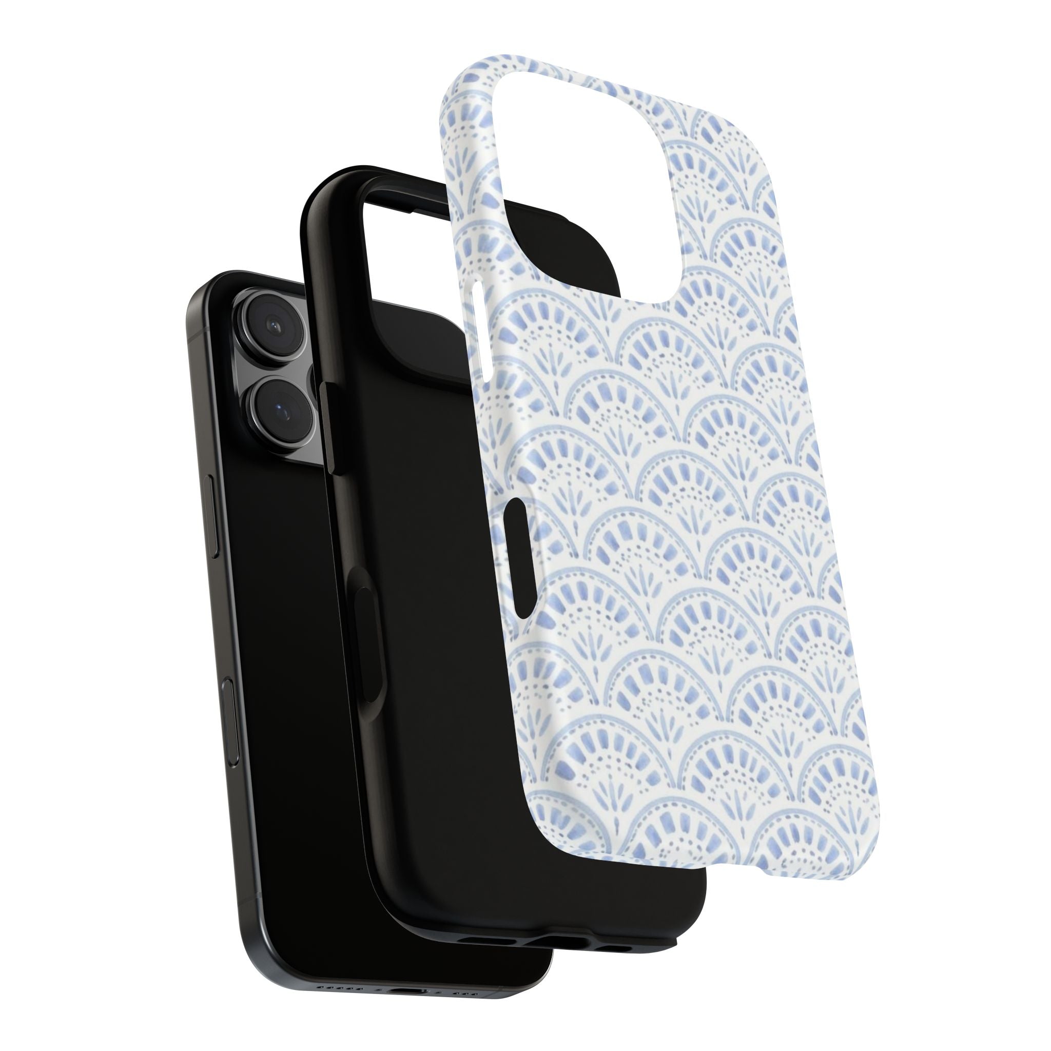 Blue Scallop Pattern Tough Phone Case