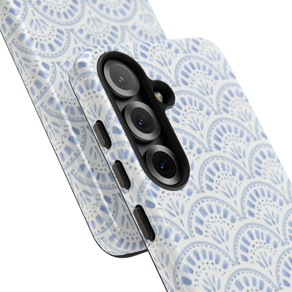Blue Scallop Pattern Tough Phone Case