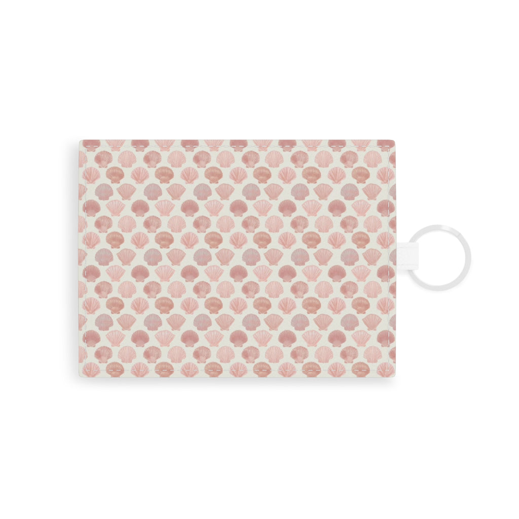 Pink Shell Leather Card Holder