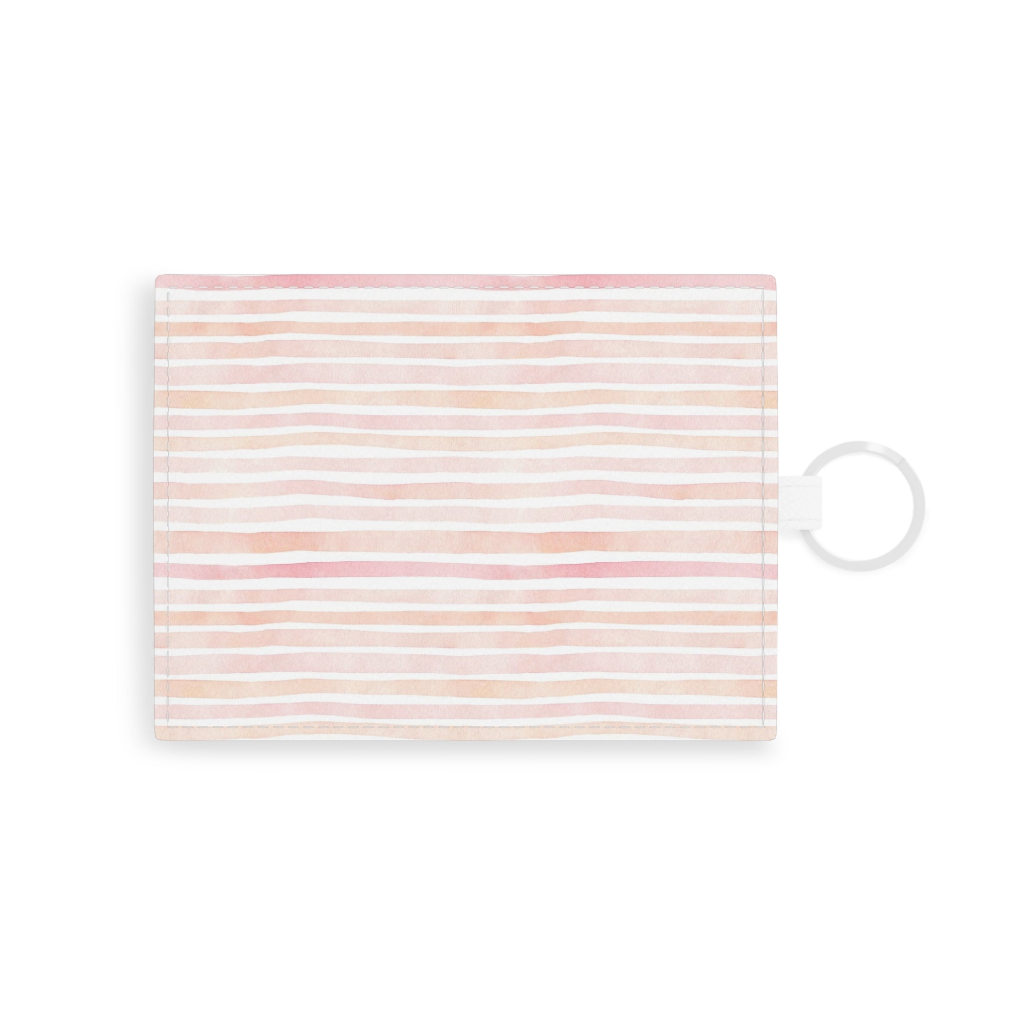 Peach & Pink Stripes Leather Card Holder