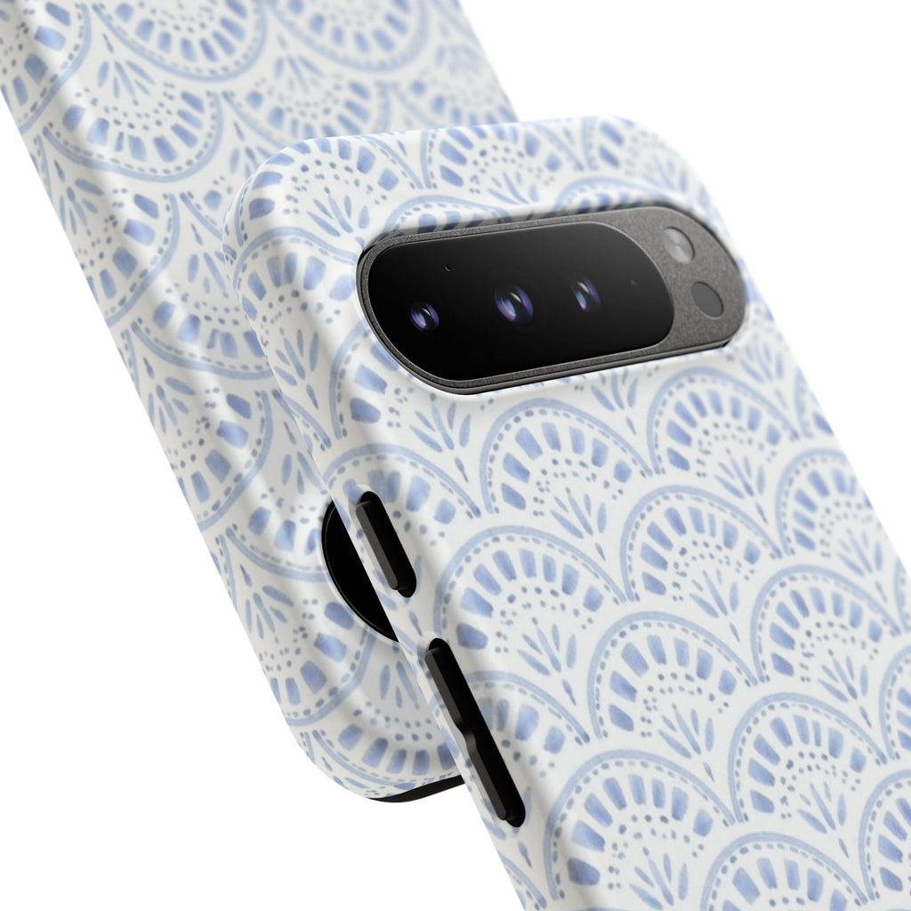 Blue Scallop Pattern Tough Phone Case