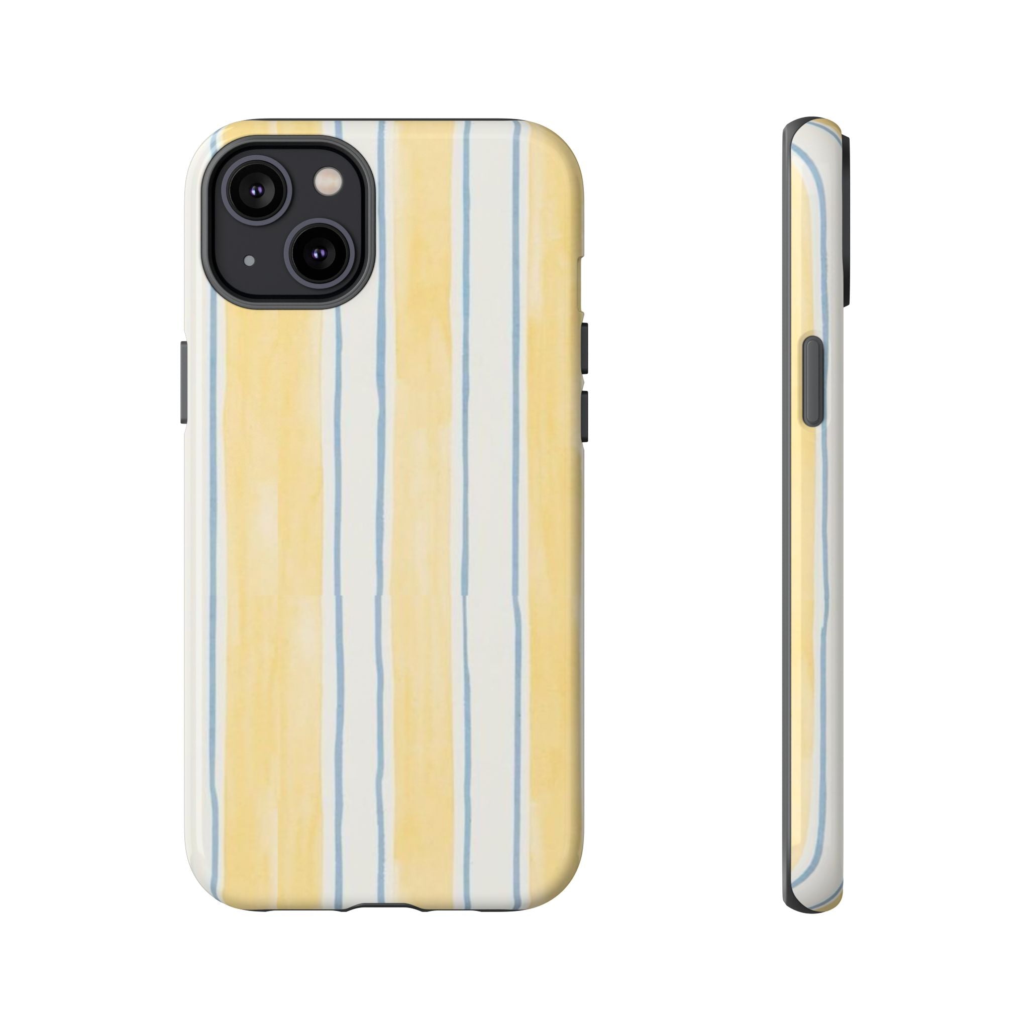 Yellow & Blue Stripes Tough Phone Case