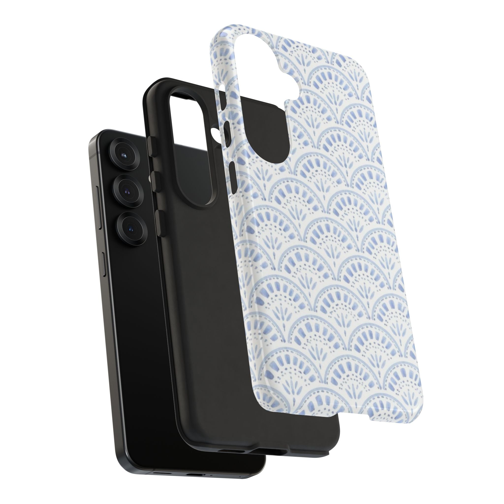 Blue Scallop Pattern Tough Phone Case