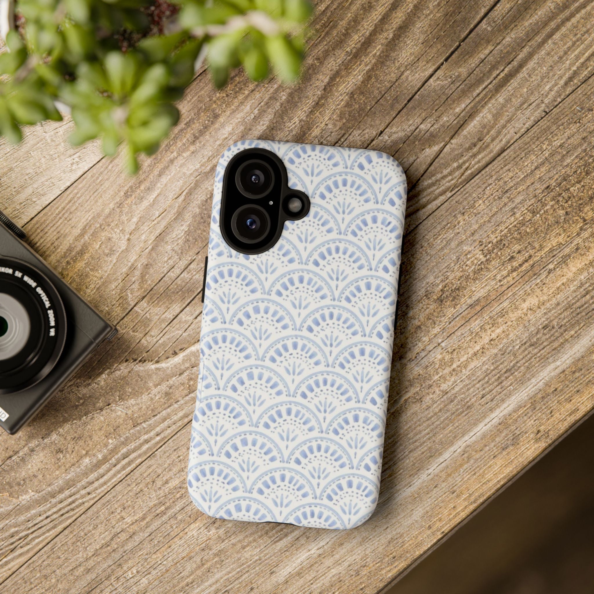 Blue Scallop Pattern Tough Phone Case