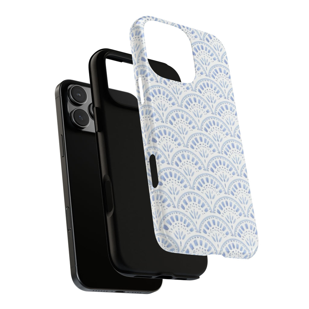 Blue Scallop Pattern Tough Phone Case