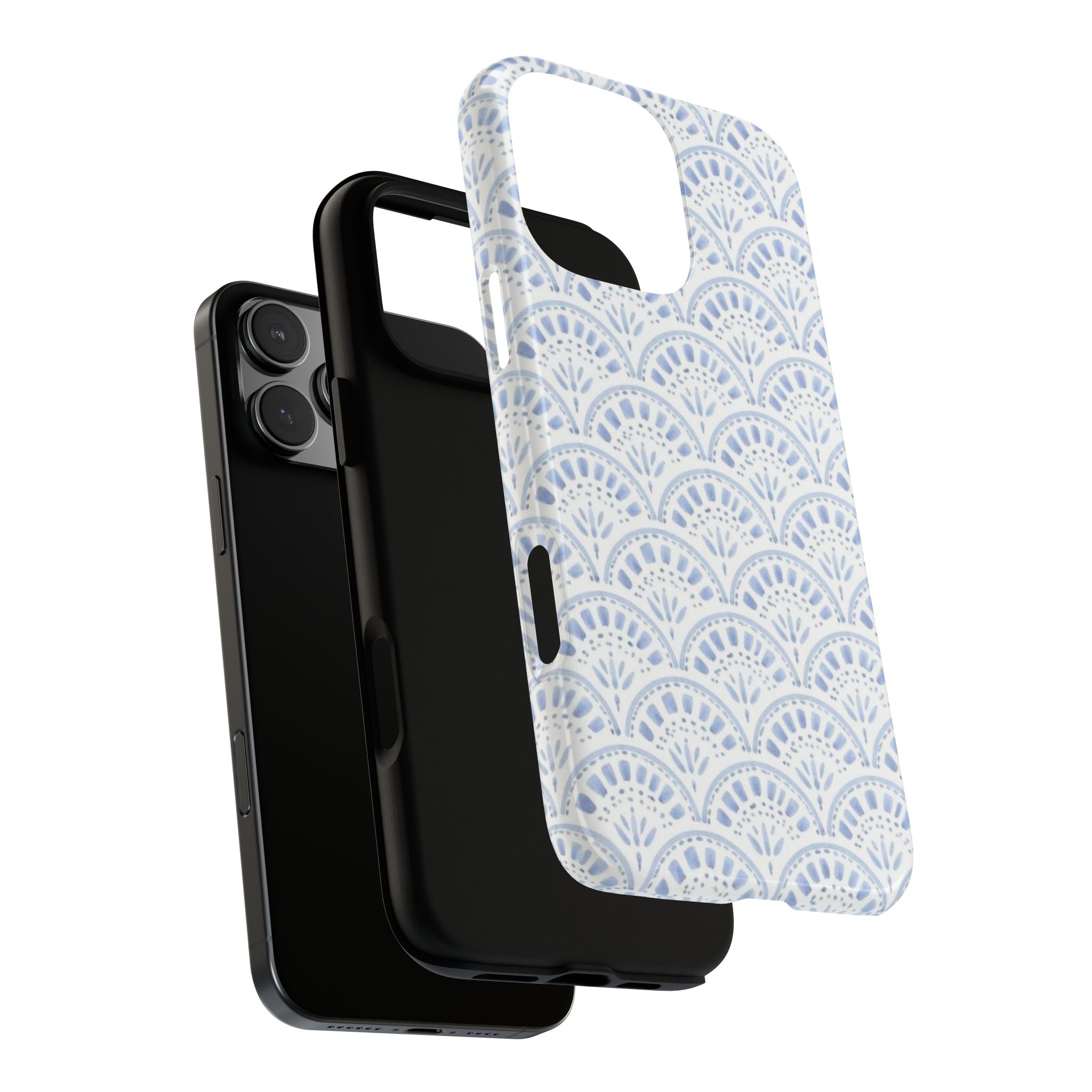 Blue Scallop Pattern Tough Phone Case