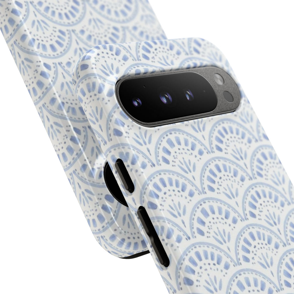Blue Scallop Pattern Tough Phone Case