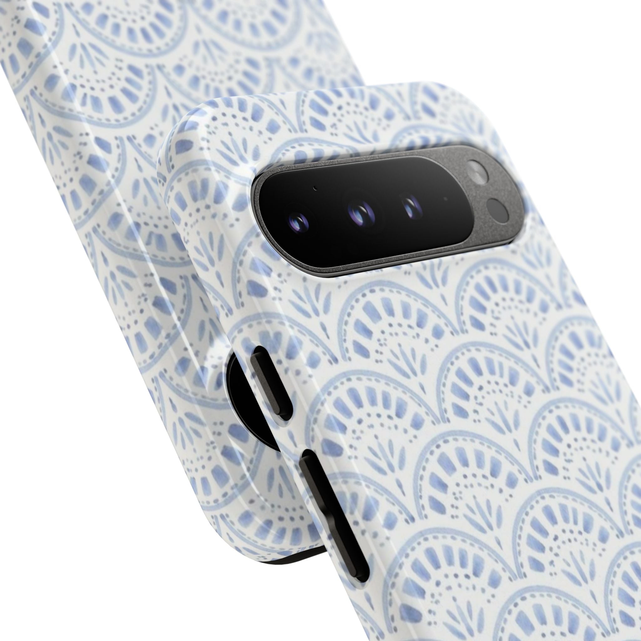 Blue Scallop Pattern Tough Phone Case