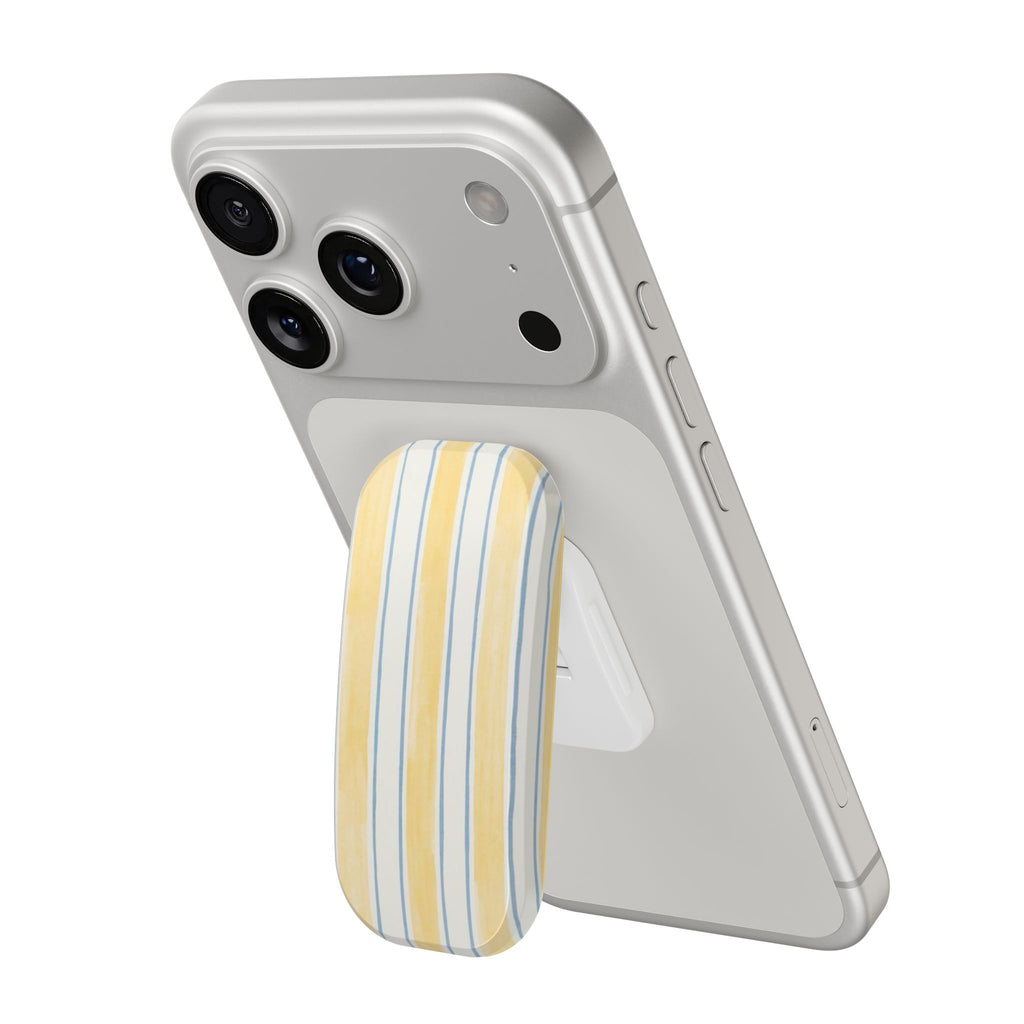 Yellow & Blue Stripes PopGrip Phone Stand