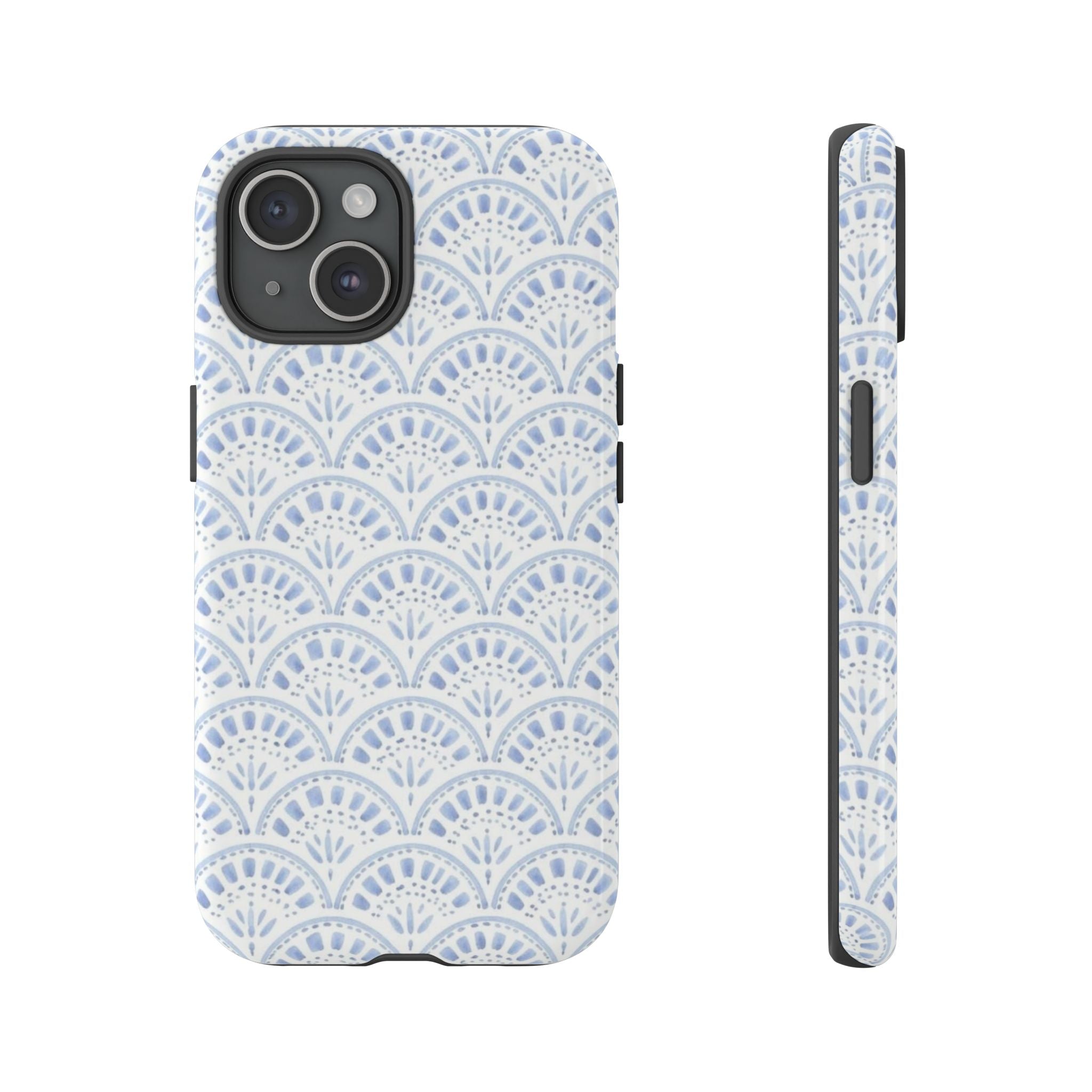 Blue Scallop Pattern Tough Phone Case