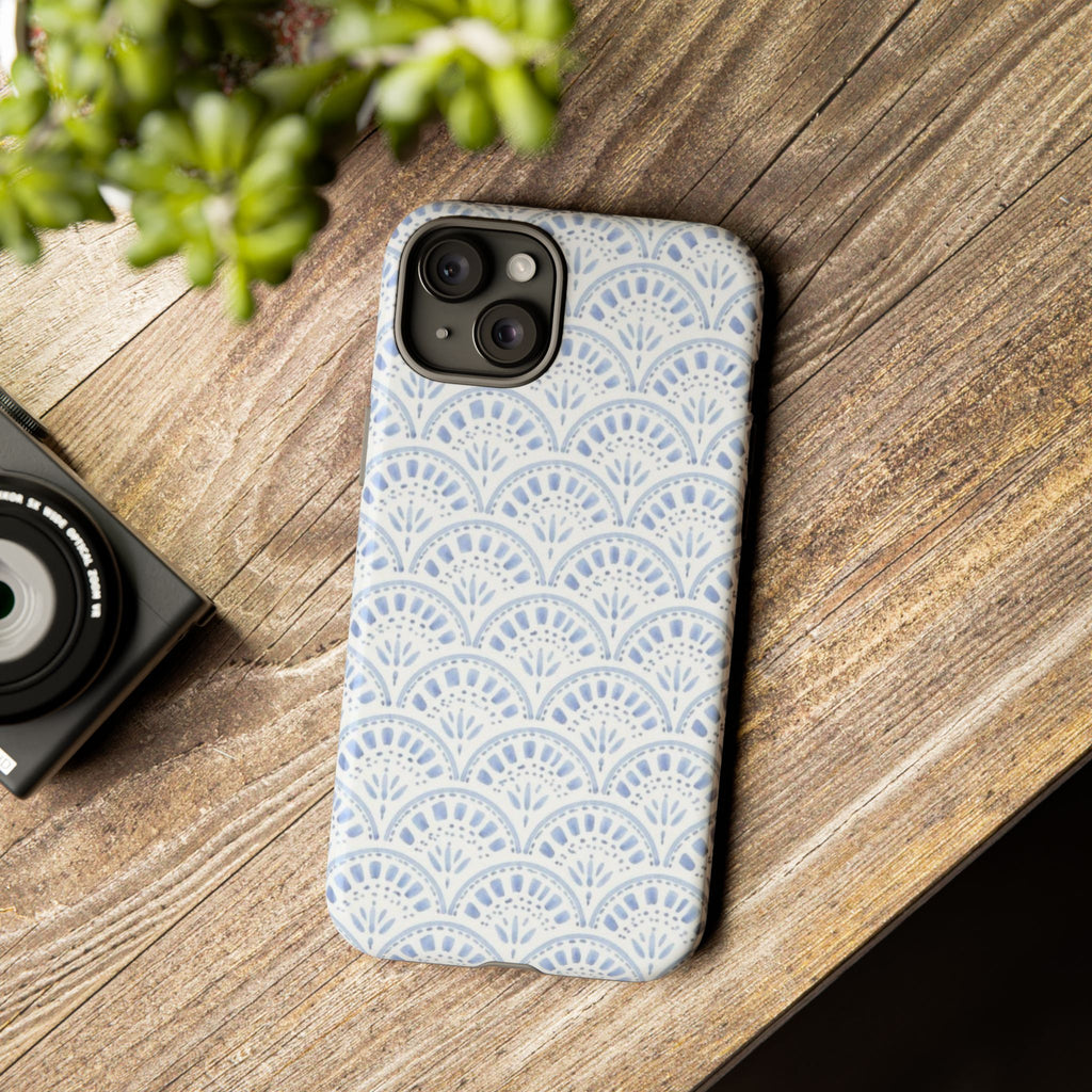 Blue Scallop Pattern Tough Phone Case