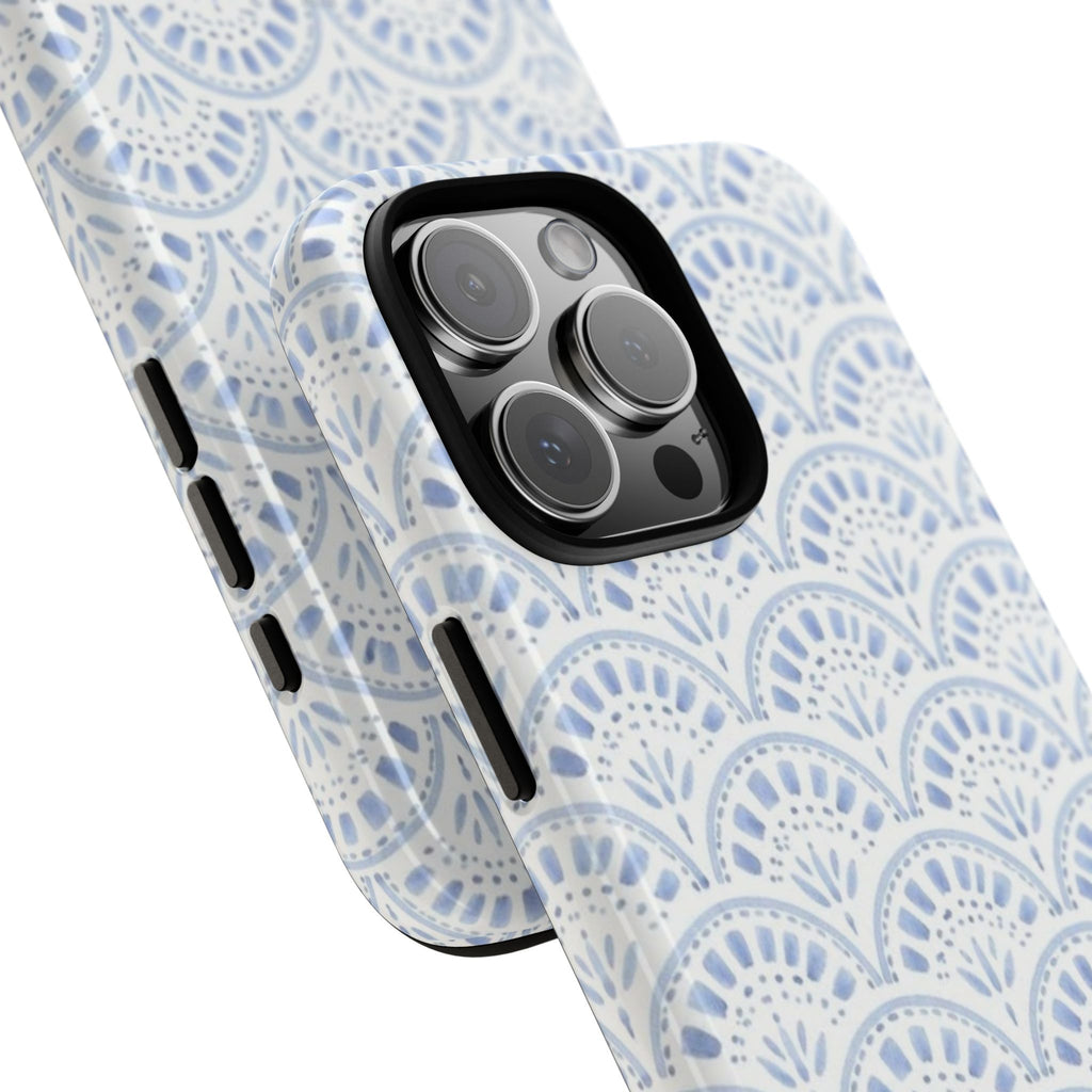 Blue Scallop Pattern Tough Phone Case