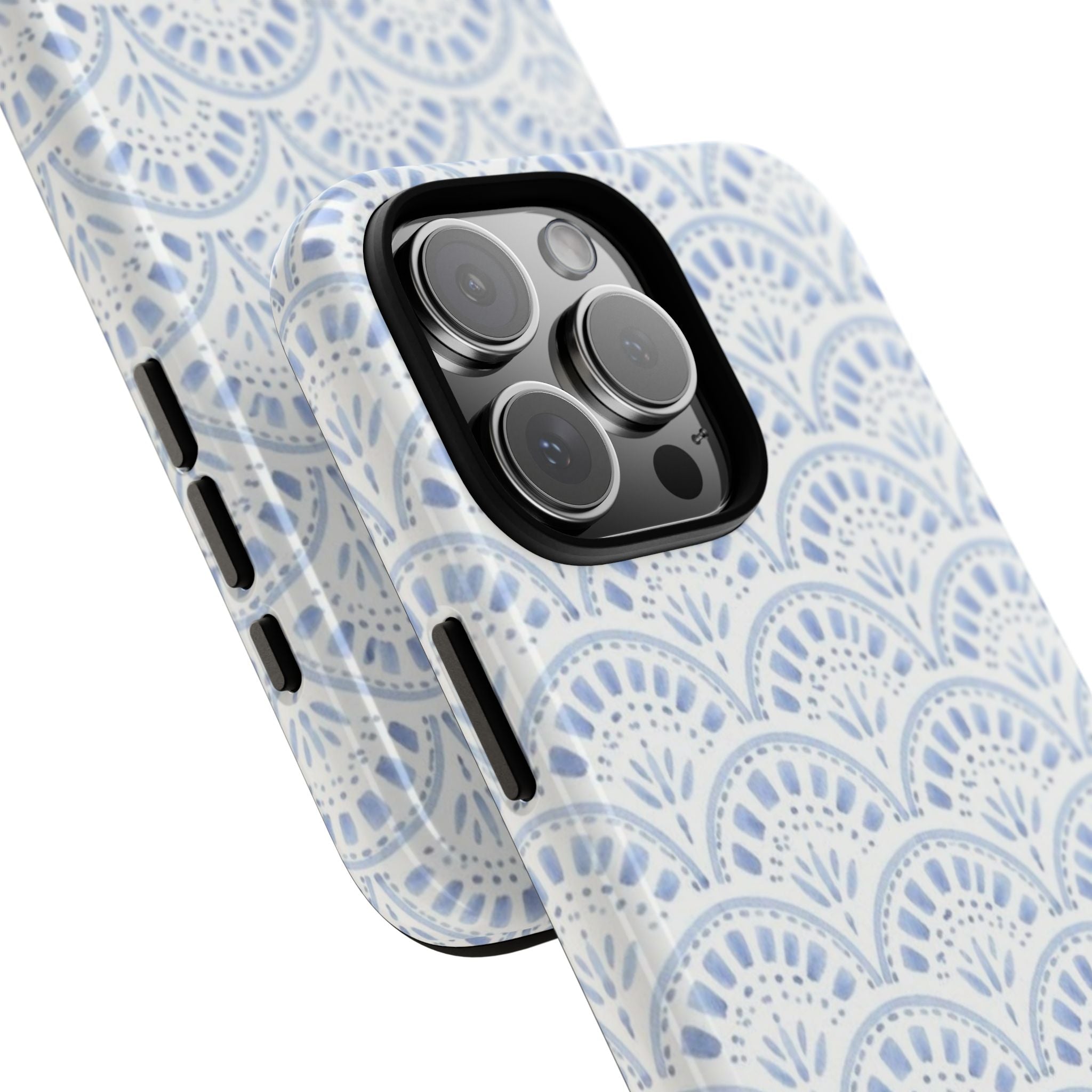 Blue Scallop Pattern Tough Phone Case