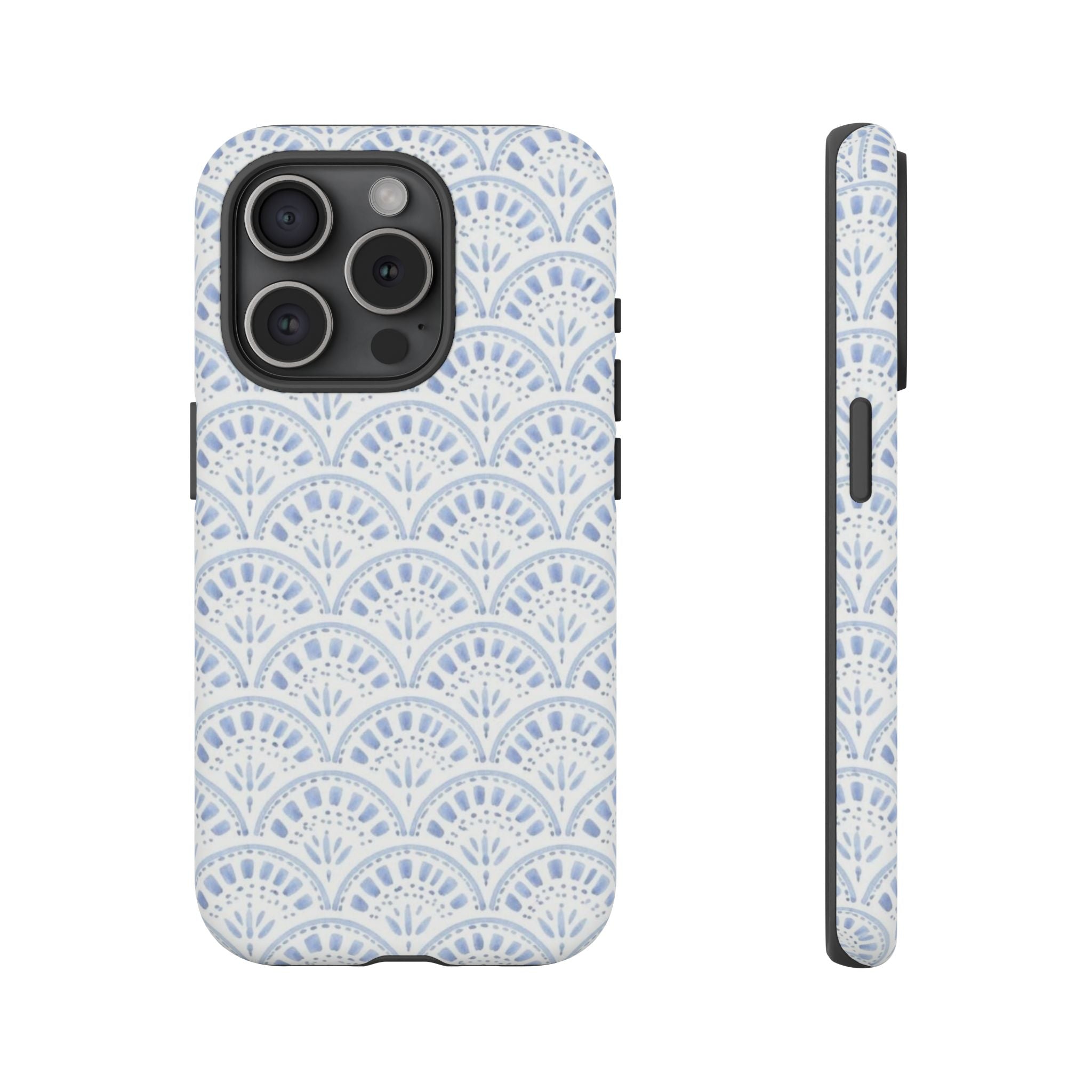 Blue Scallop Pattern Tough Phone Case
