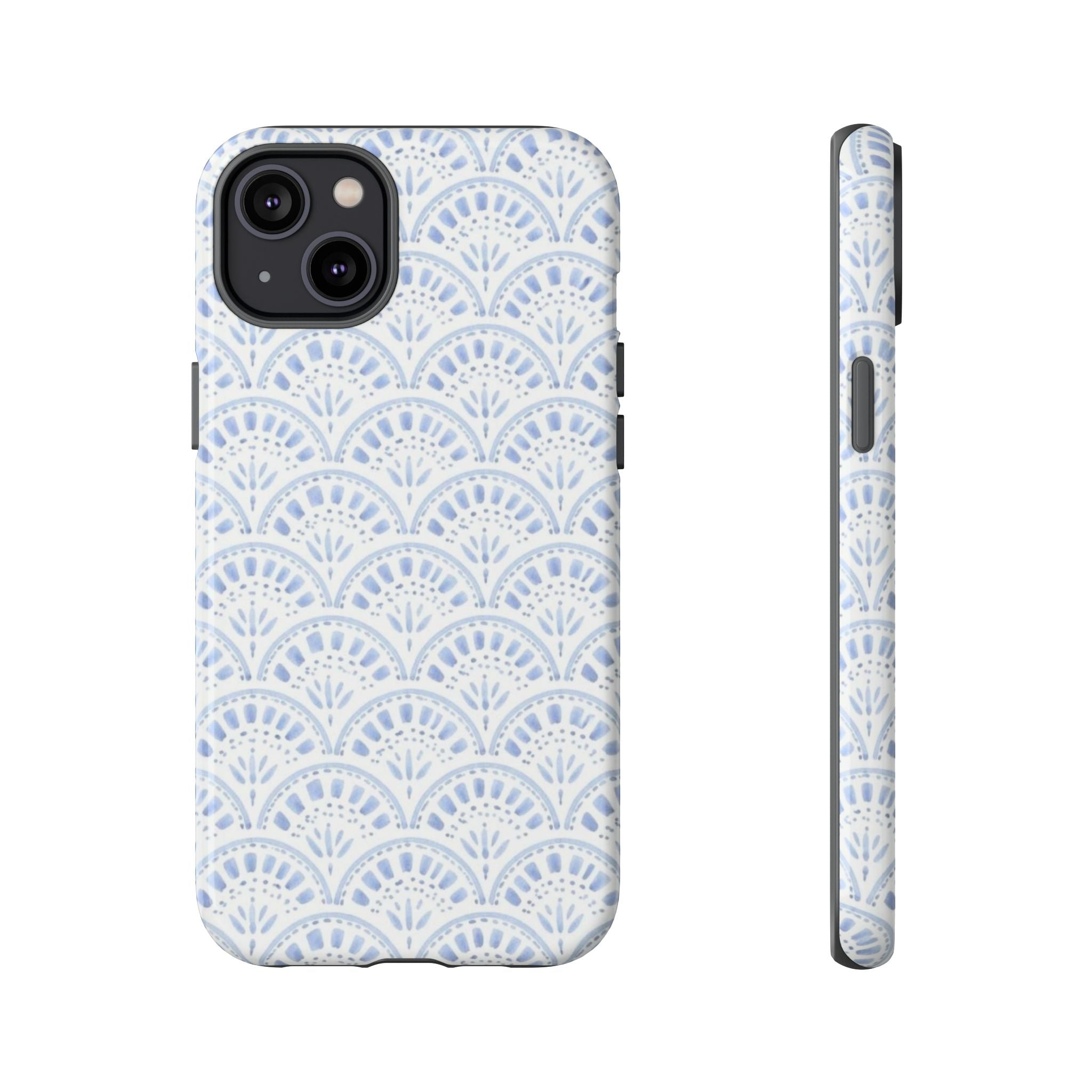 Blue Scallop Pattern Tough Phone Case