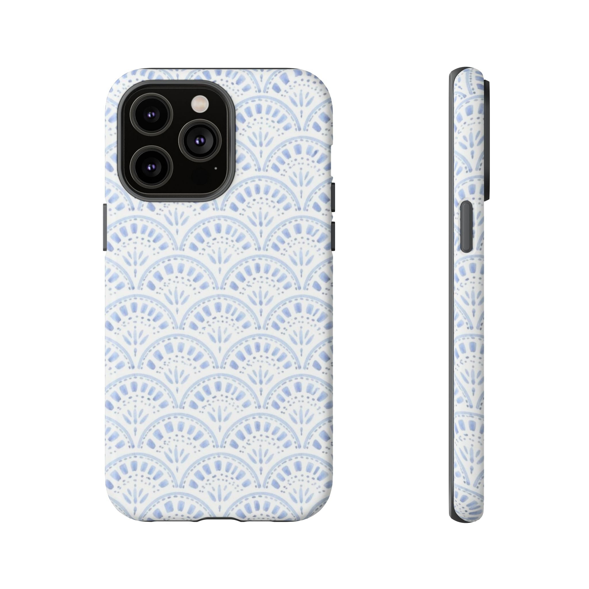 Blue Scallop Pattern Tough Phone Case