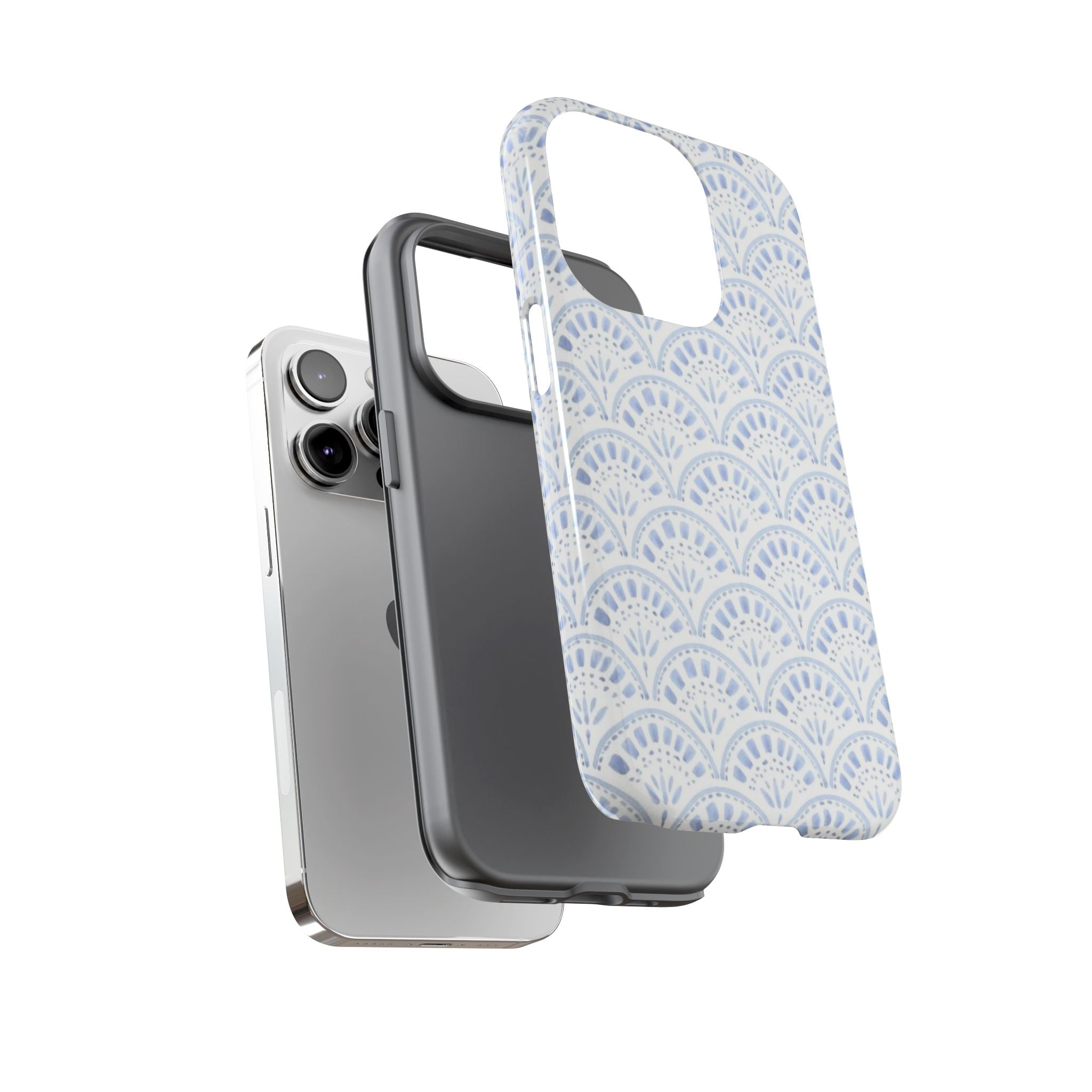 Blue Scallop Pattern Tough Phone Case