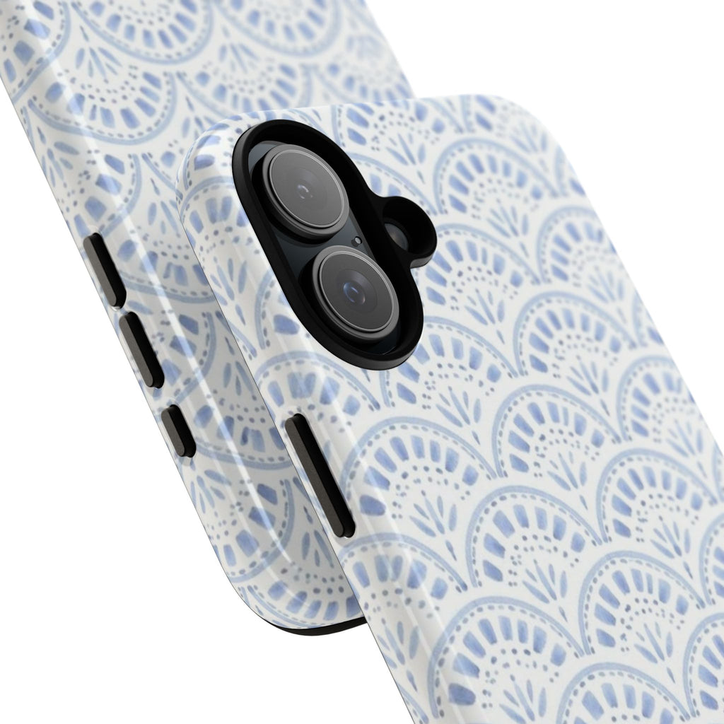 Blue Scallop Pattern Tough Phone Case