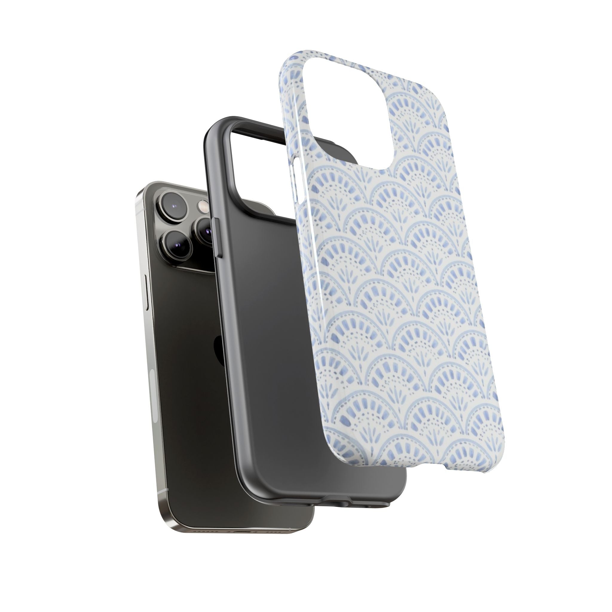 Blue Scallop Pattern Tough Phone Case