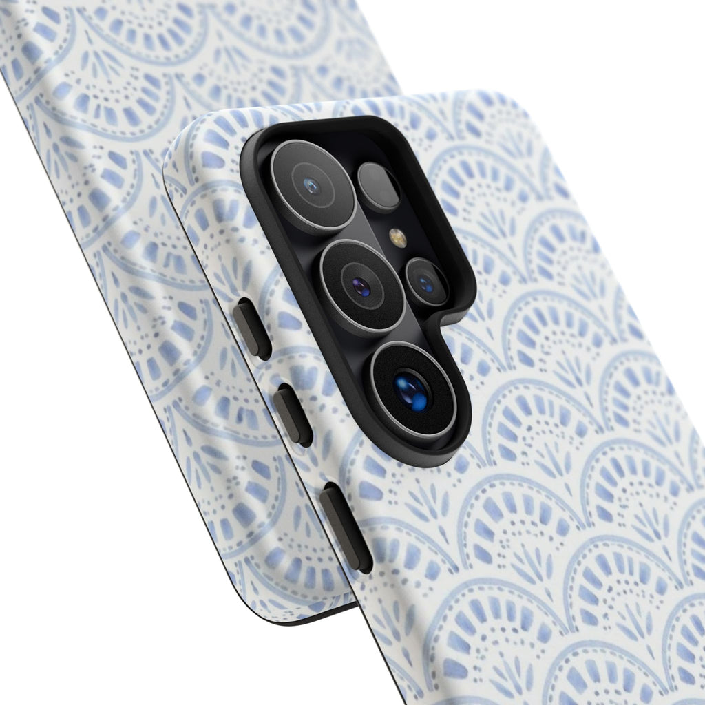 Blue Scallop Pattern Tough Phone Case