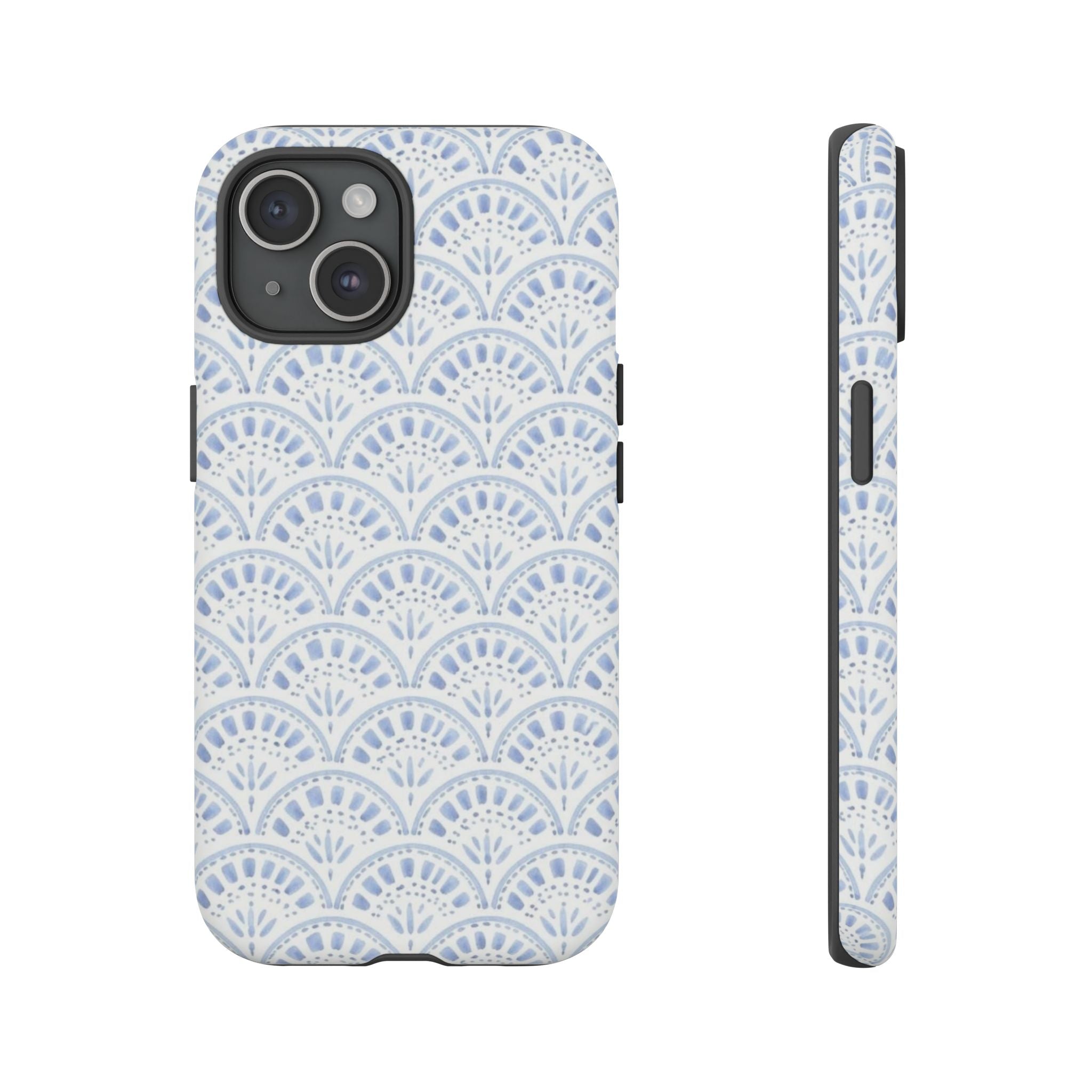 Blue Scallop Pattern Tough Phone Case