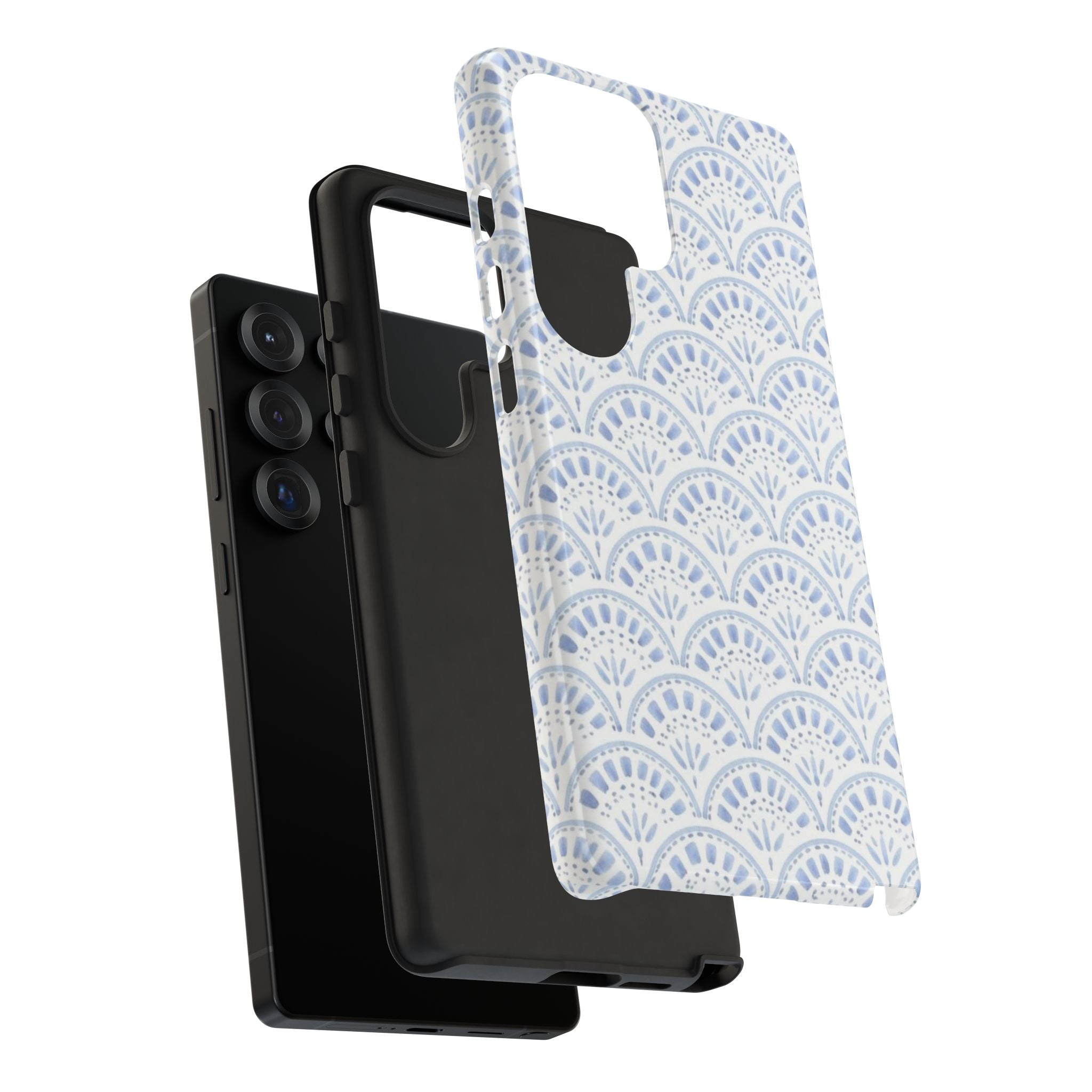 Blue Scallop Pattern Tough Phone Case