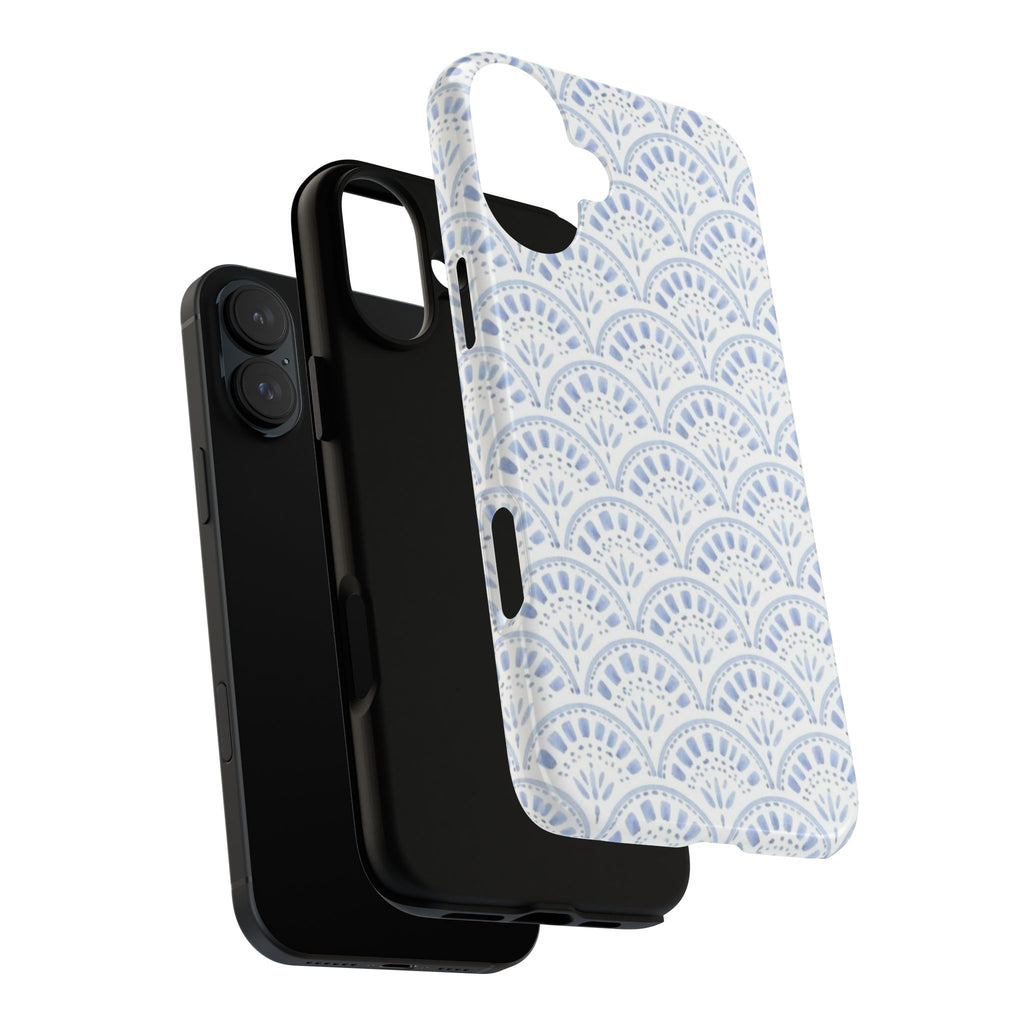 Blue Scallop Pattern Tough Phone Case