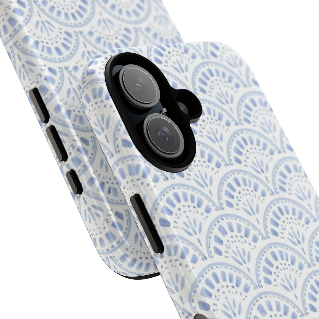 Blue Scallop Pattern Tough Phone Case