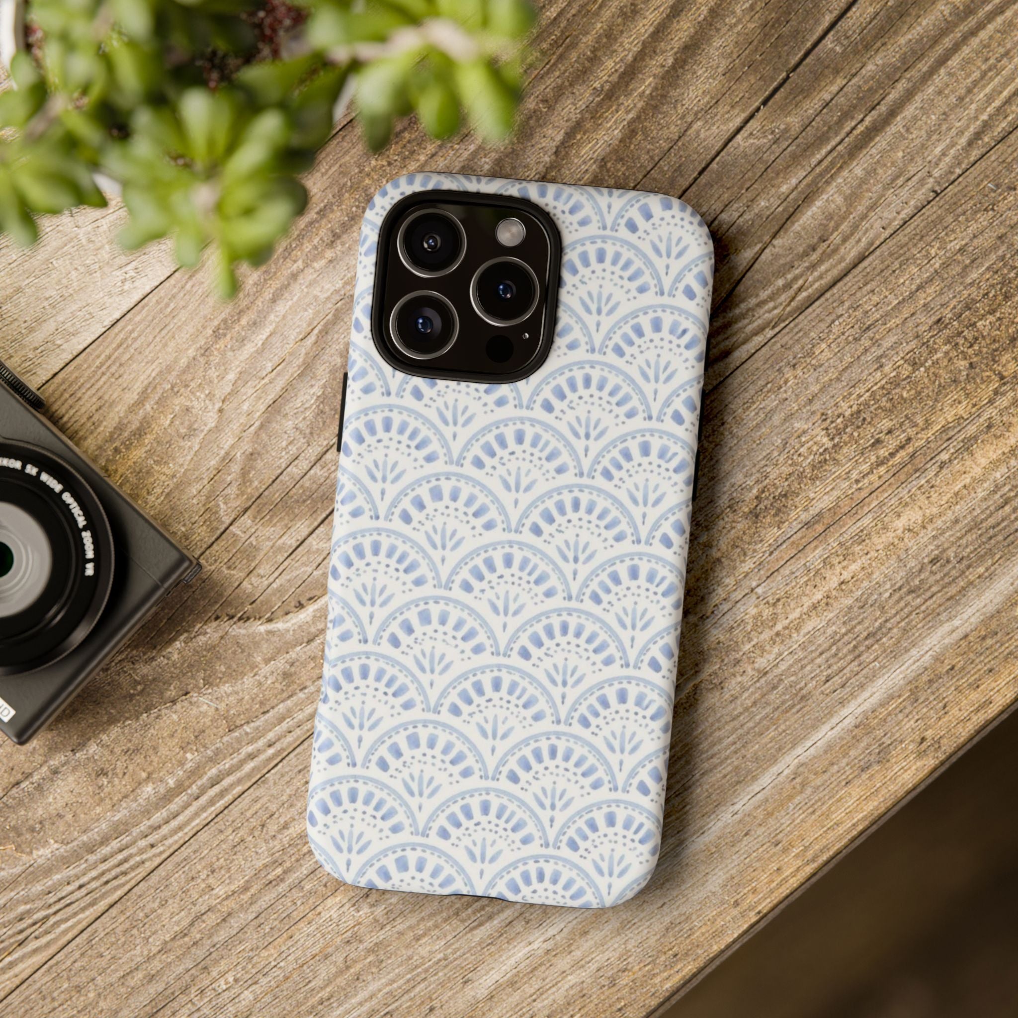 Blue Scallop Pattern Tough Phone Case