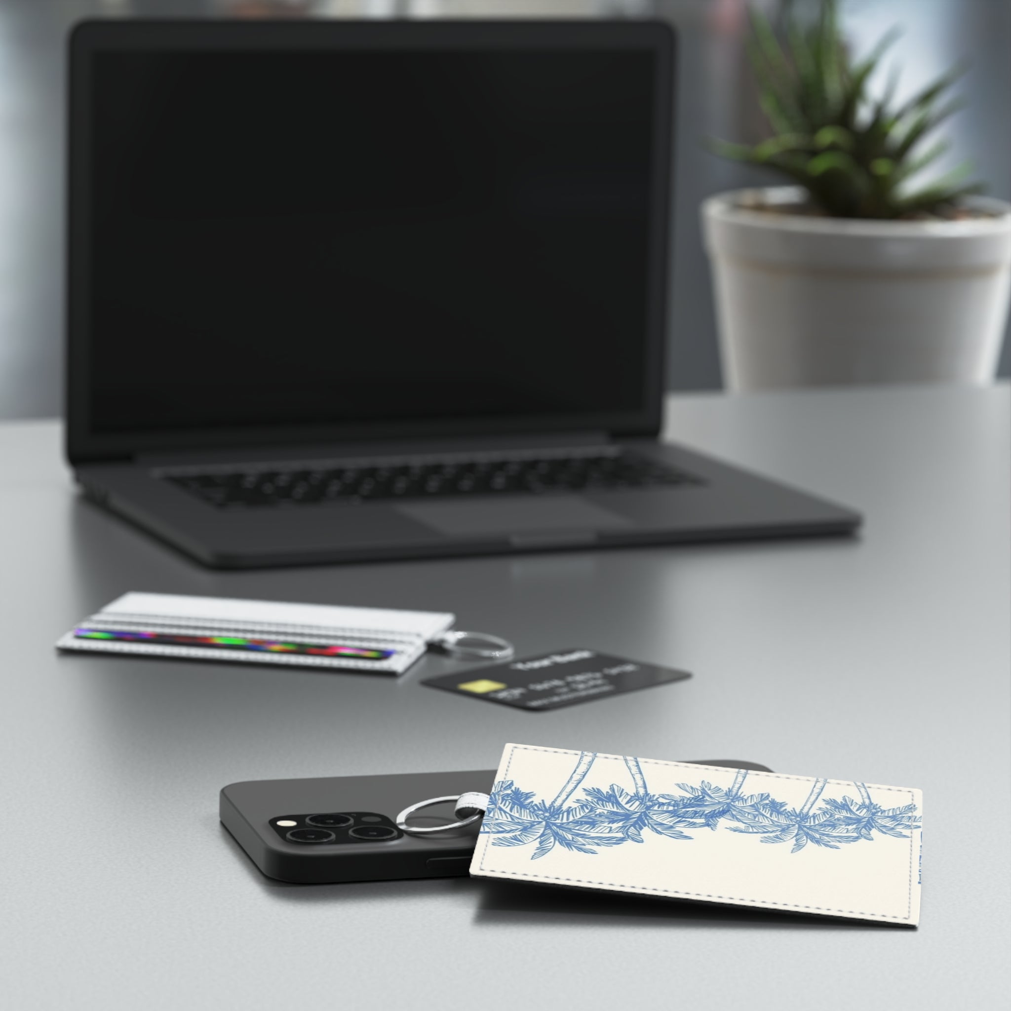 Palm Tree Leather Card Holder