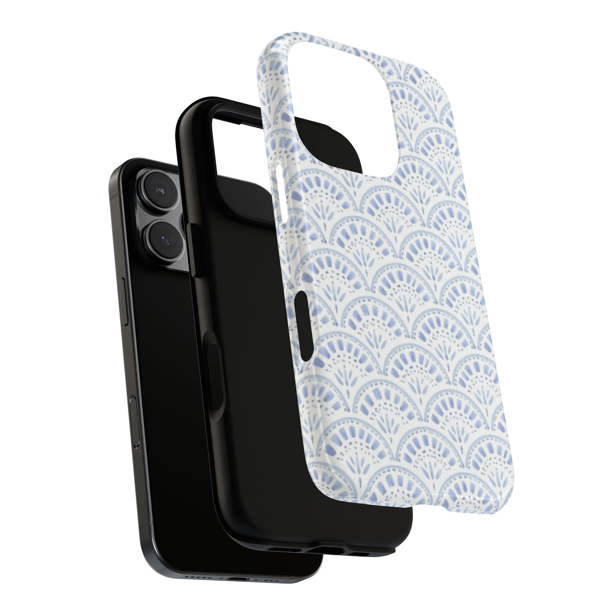 Blue Scallop Pattern Tough Phone Case