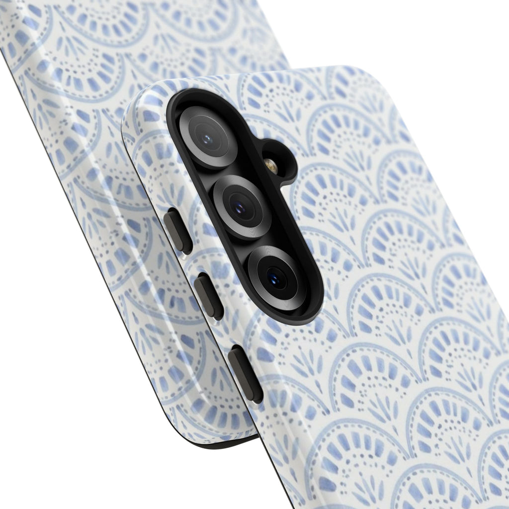 Blue Scallop Pattern Tough Phone Case