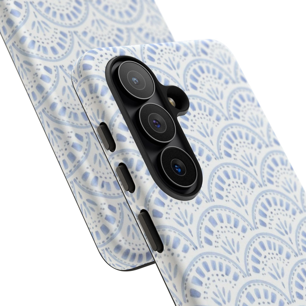 Blue Scallop Pattern Tough Phone Case