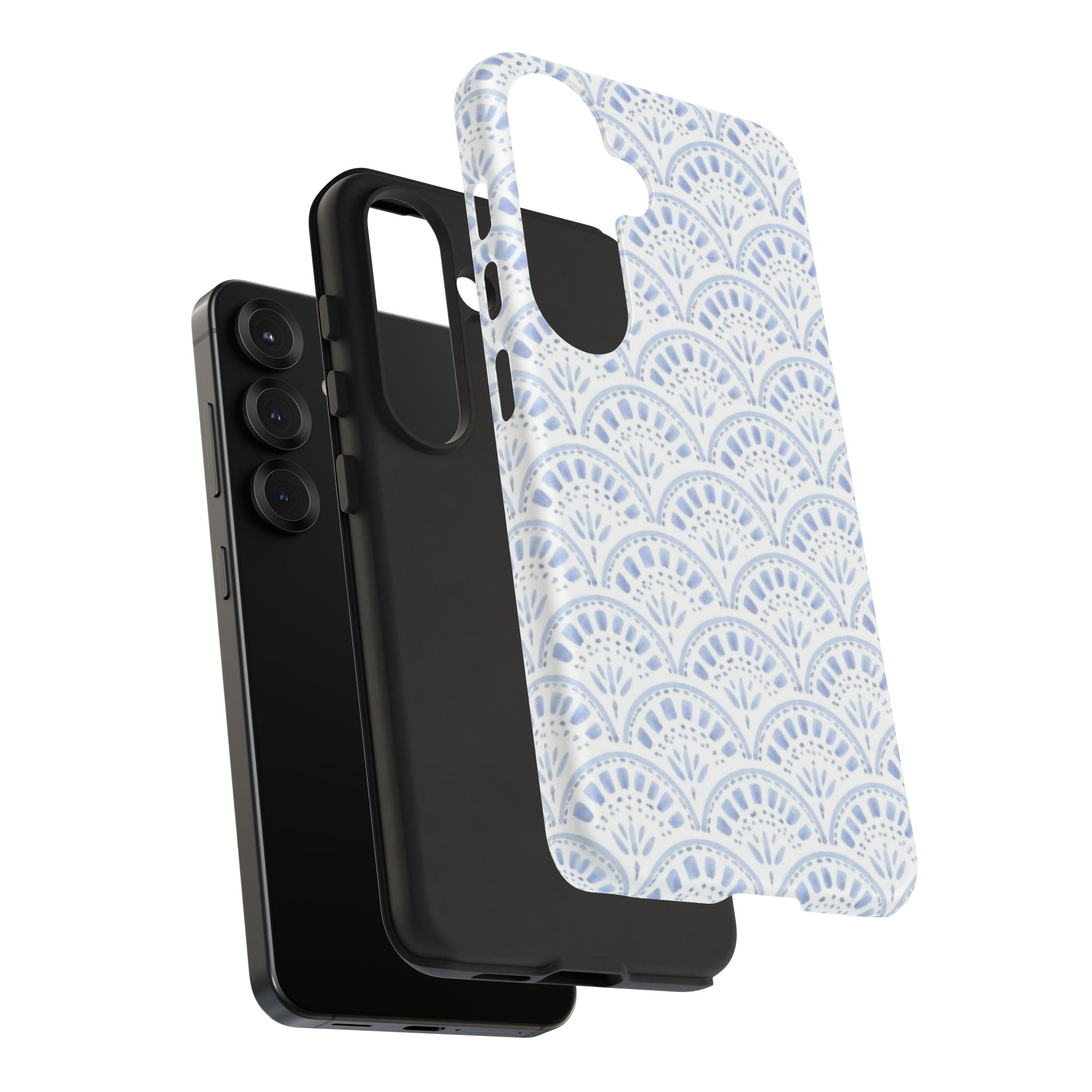 Blue Scallop Pattern Tough Phone Case