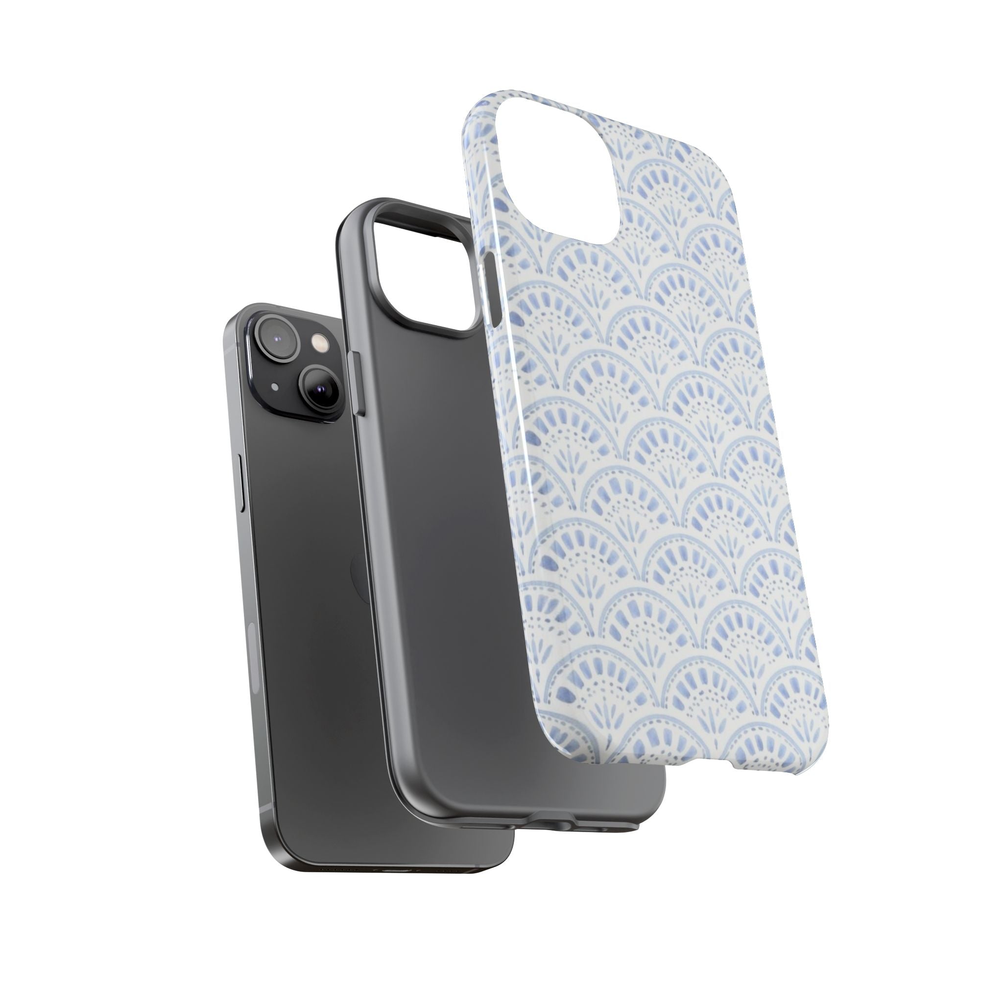 Blue Scallop Pattern Tough Phone Case