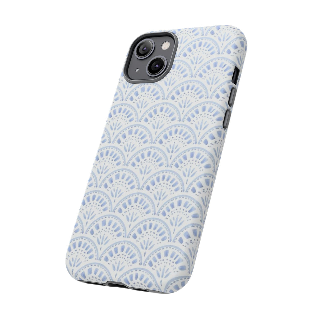 Blue Scallop Pattern Tough Phone Case