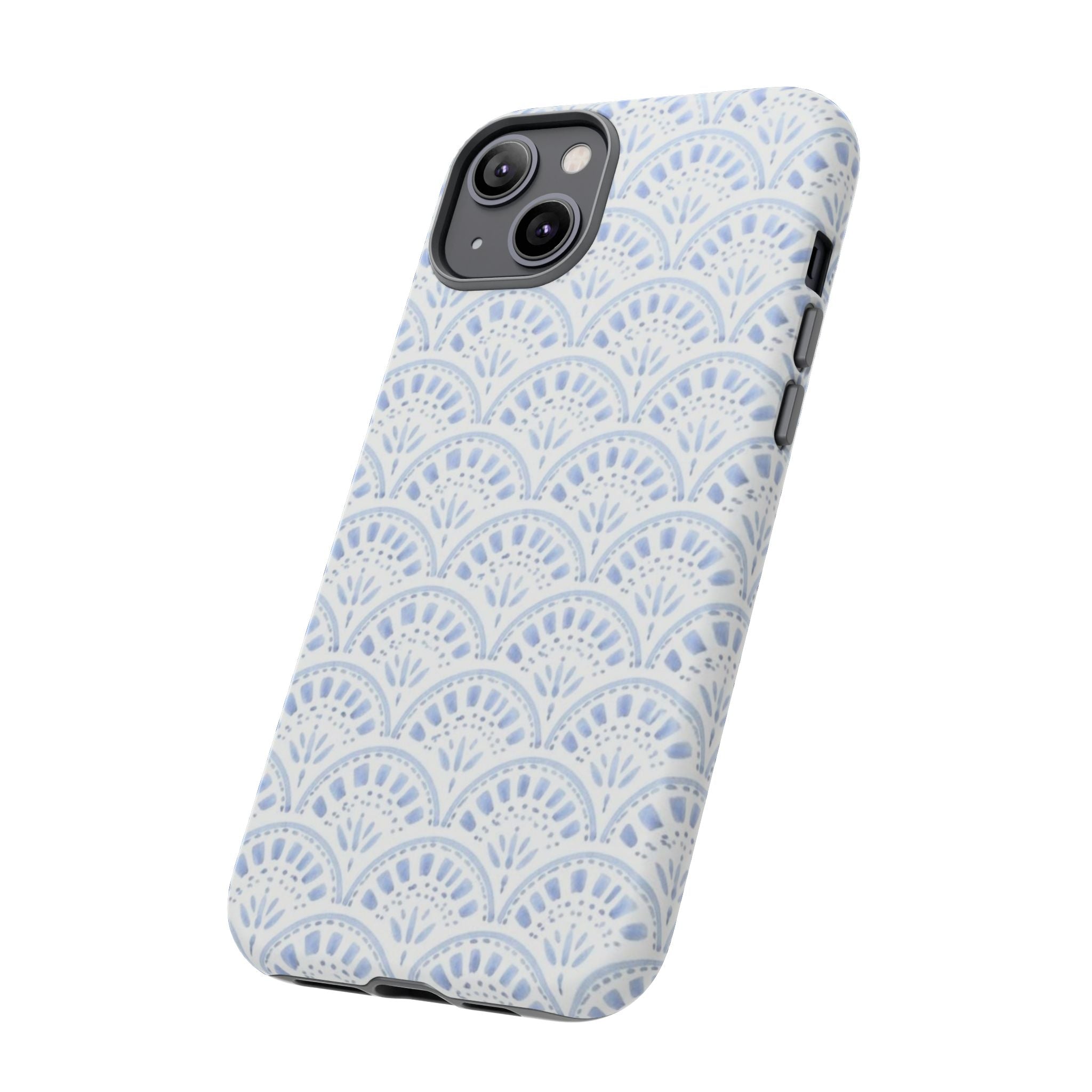 Blue Scallop Pattern Tough Phone Case