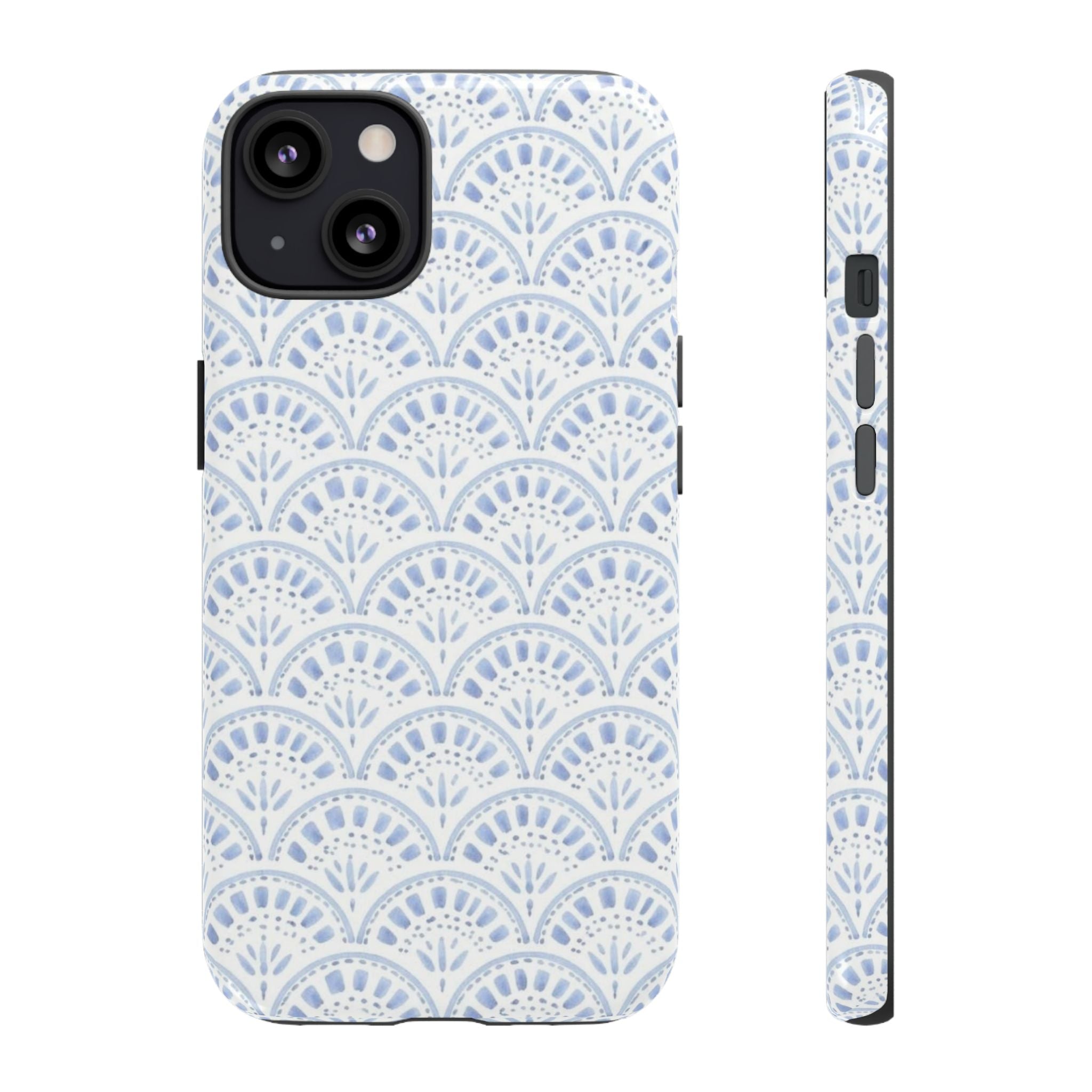 Blue Scallop Pattern Tough Phone Case