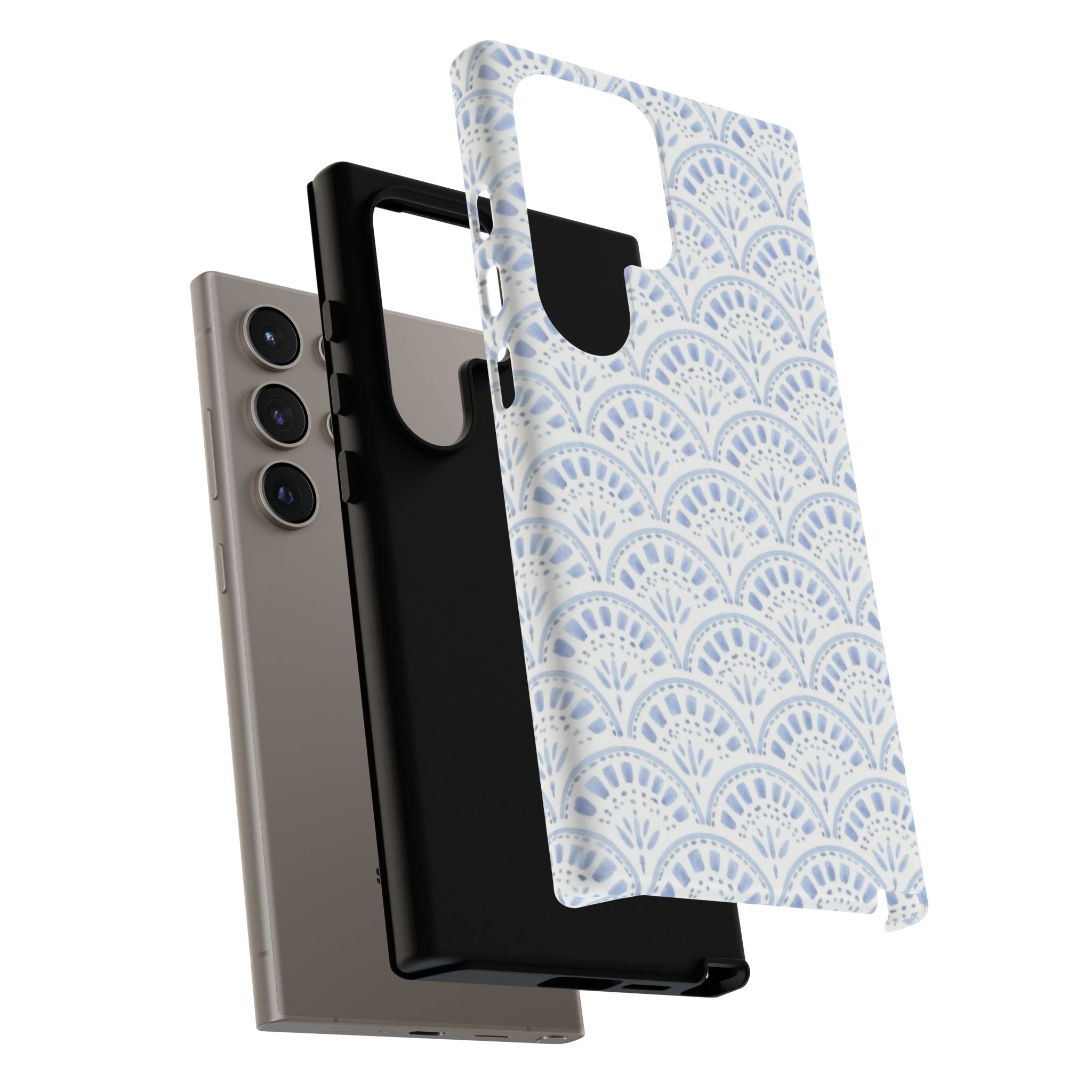 Blue Scallop Pattern Tough Phone Case