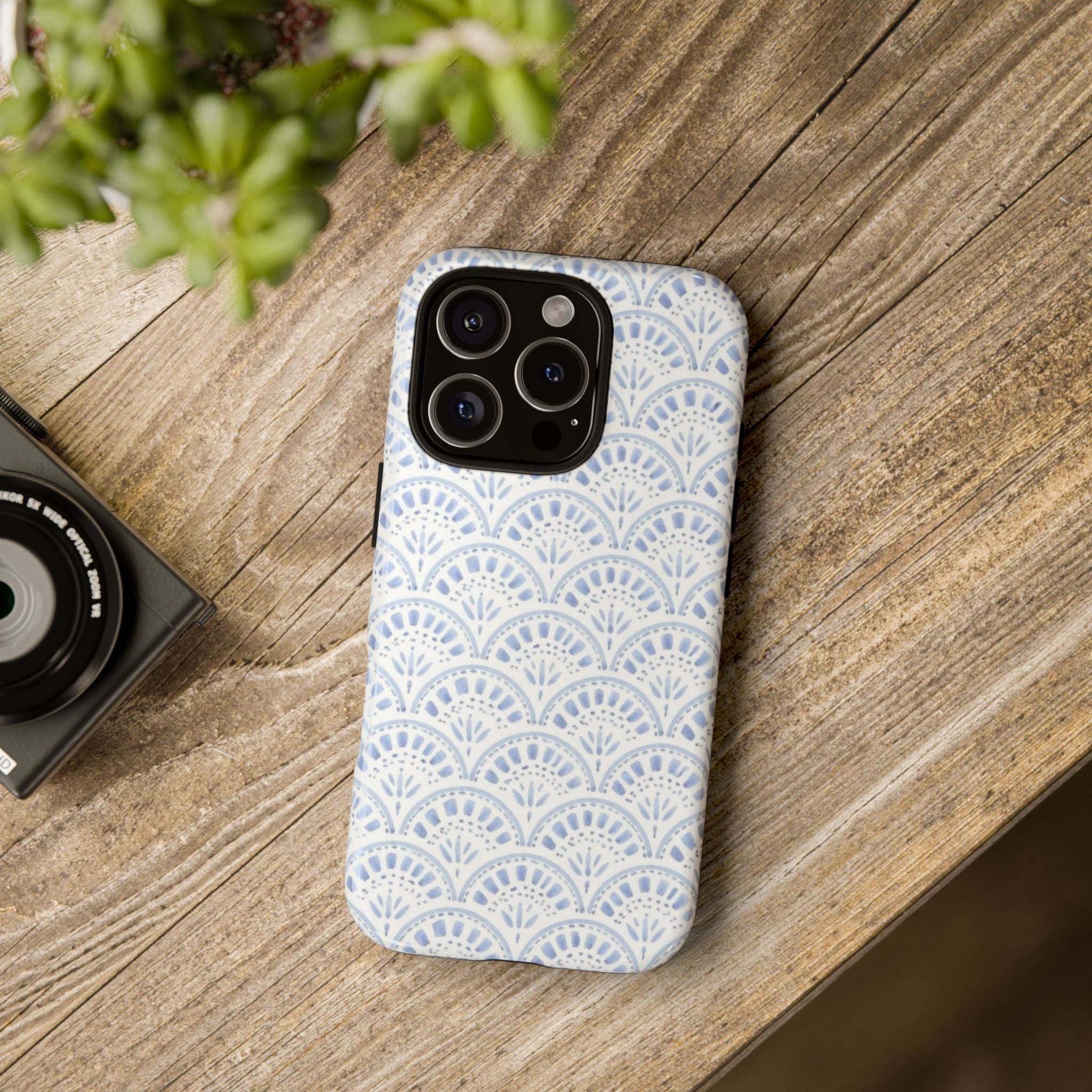 Blue Scallop Pattern Tough Phone Case