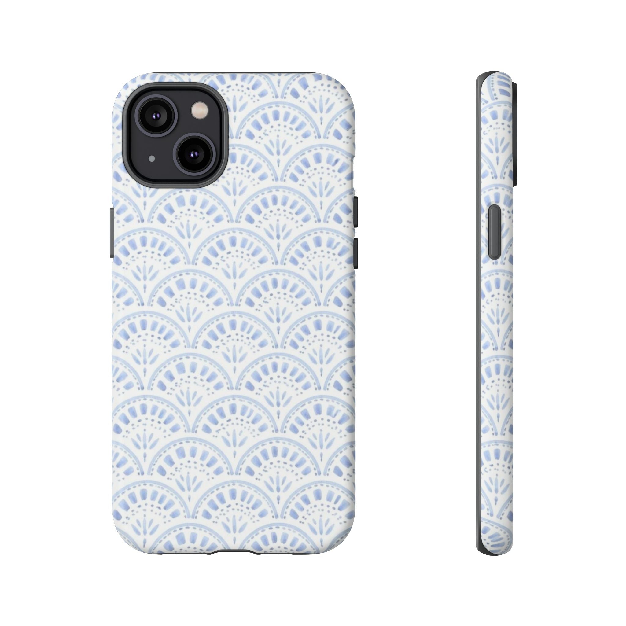 Blue Scallop Pattern Tough Phone Case