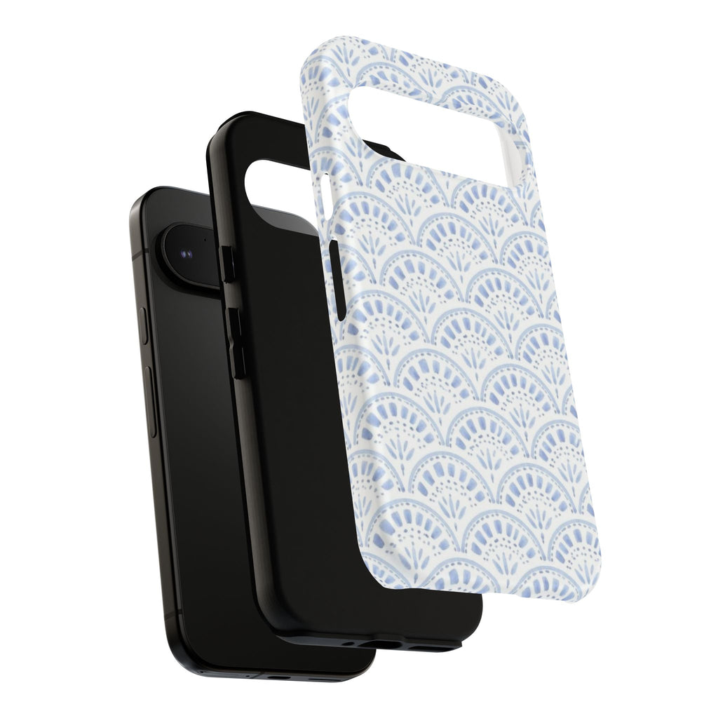 Blue Scallop Pattern Tough Phone Case