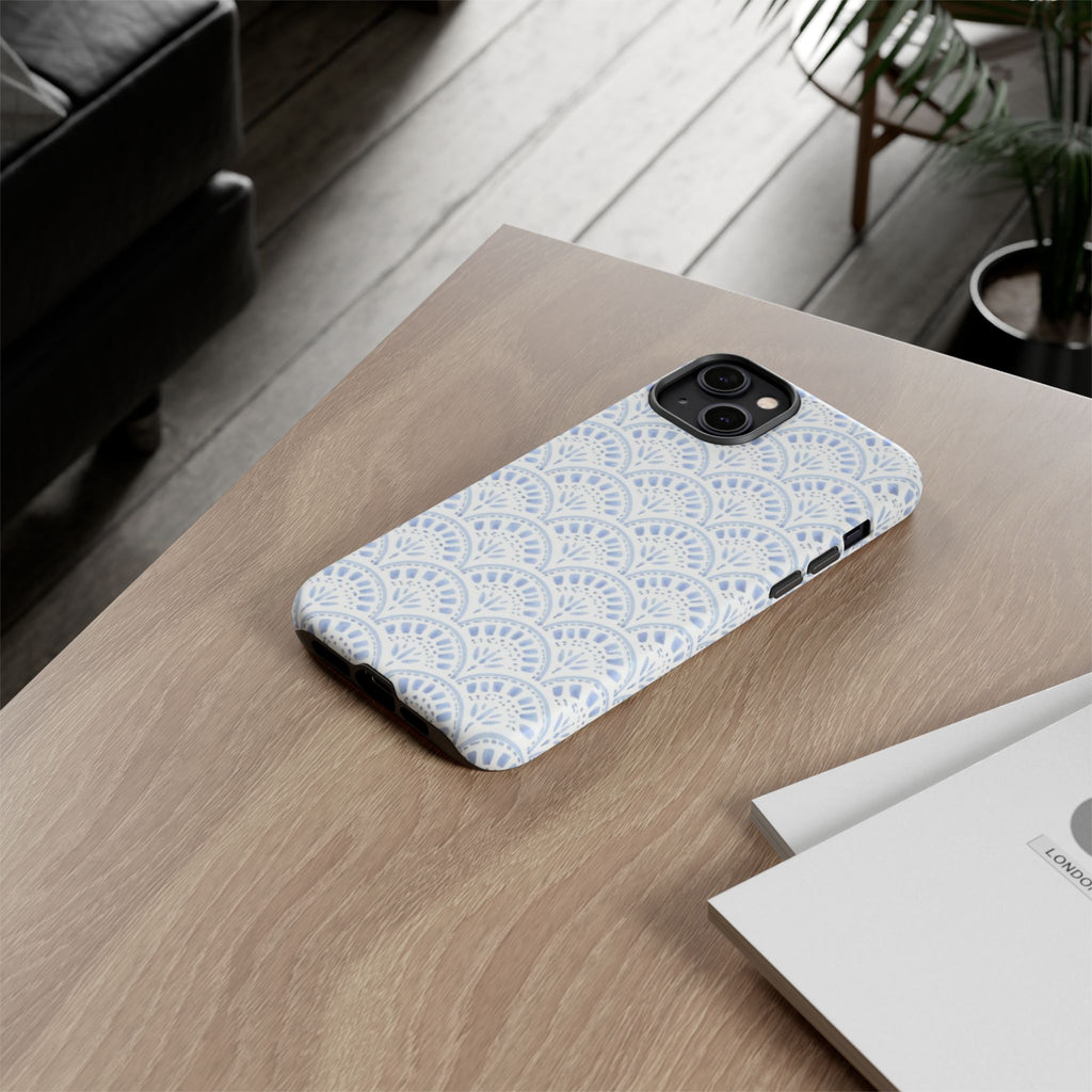 Blue Scallop Pattern Tough Phone Case